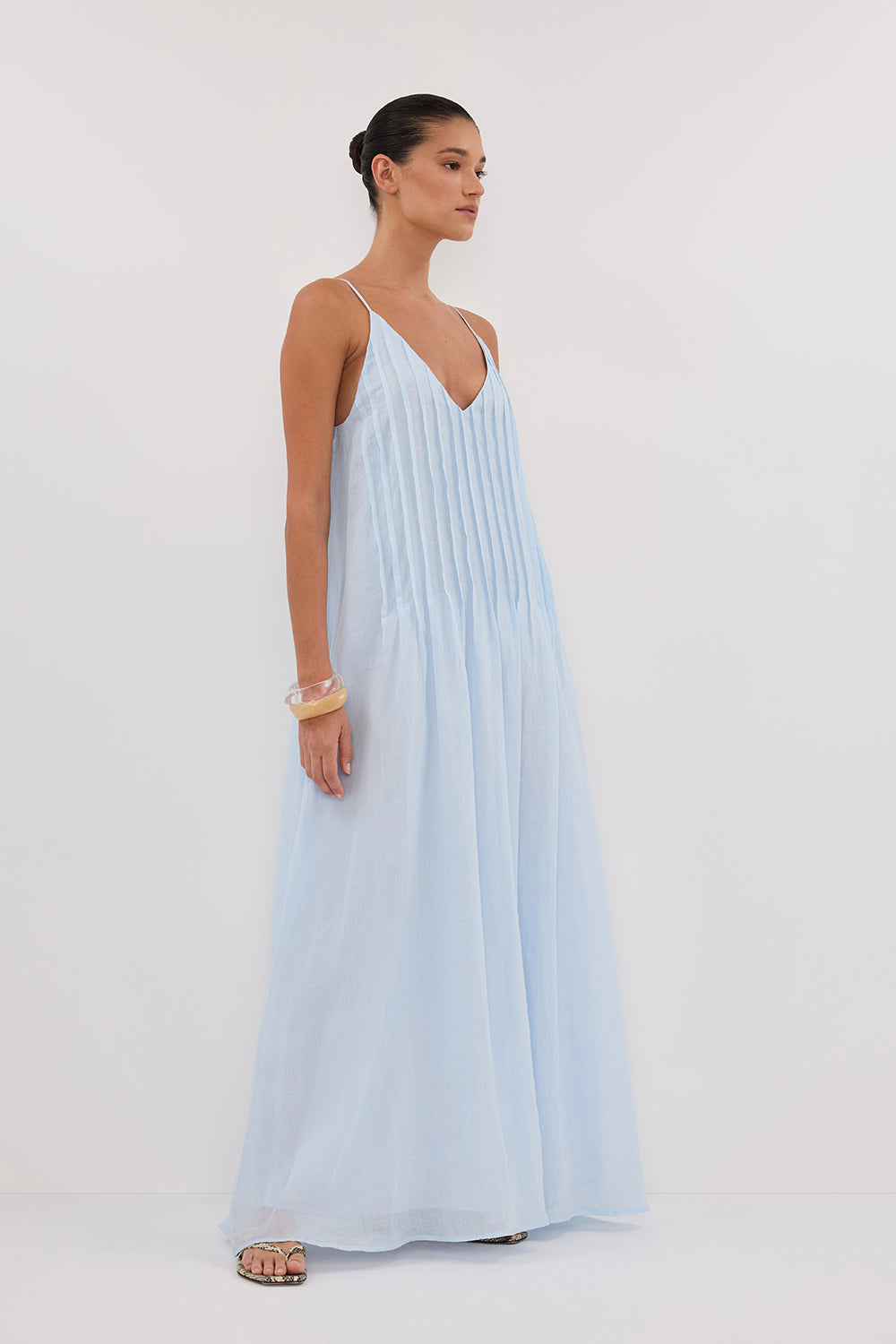 TAHLIA CORNFLOWER RAMIE MAXI DRESS
