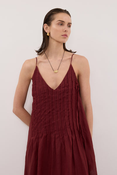 Aude wearing TAHLIA SAHARA RAMIE MAXI DRESS