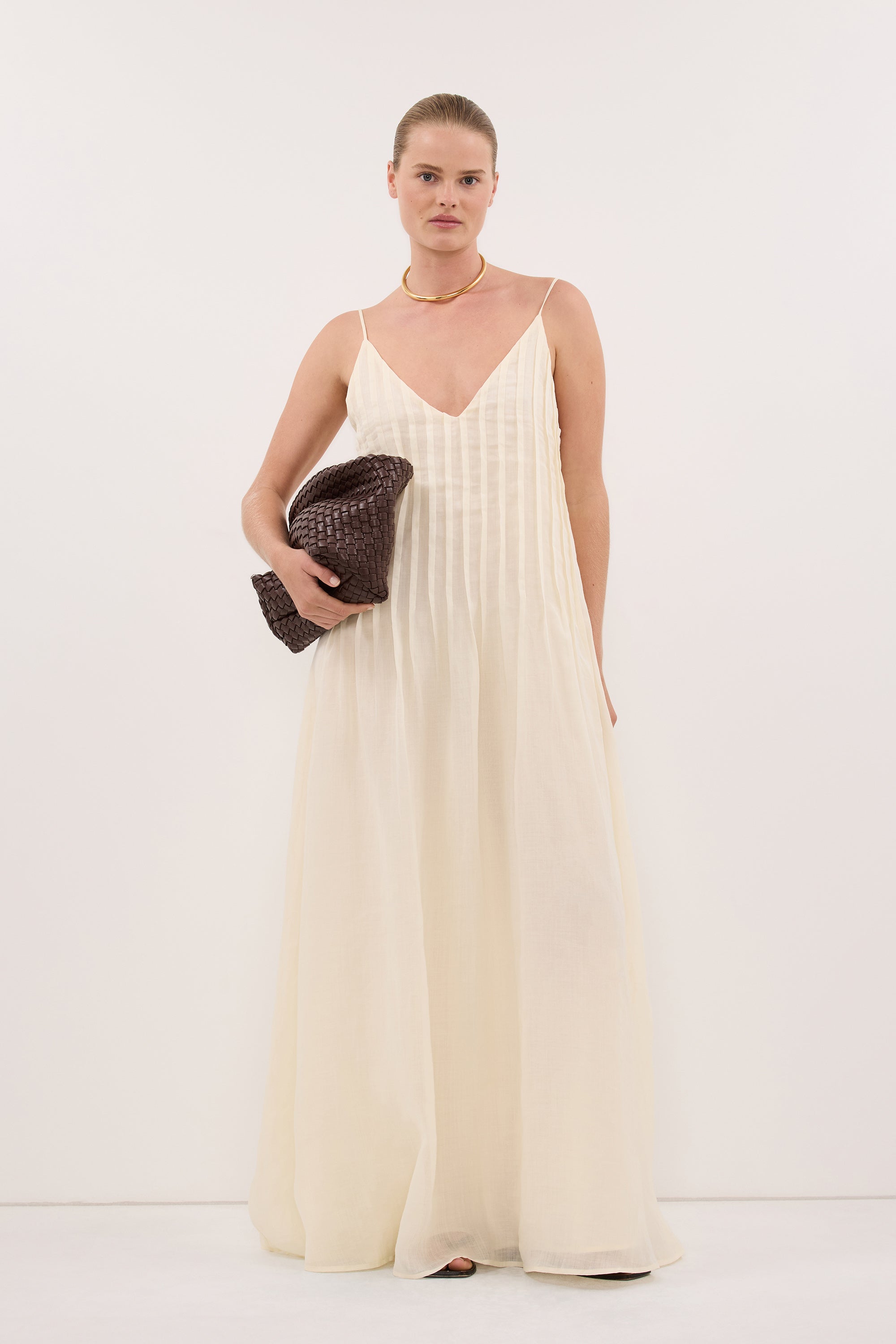 TAHLIA STRAW RAMIE MAXI DRESS