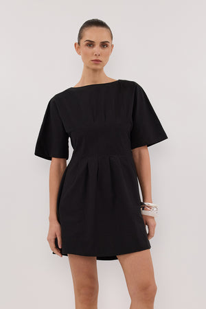 DAPHNE BLACK SLEEVED MINI DRESS