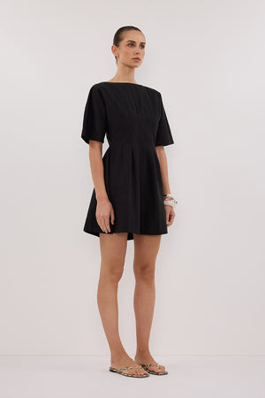 DAPHNE BLACK SLEEVED MINI DRESS