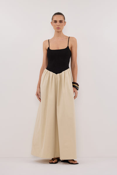 Stas wearing MILANO BLACK AND STONE MIDI DRESS