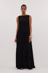 LOULA BLACK LACE MIDI DRESS