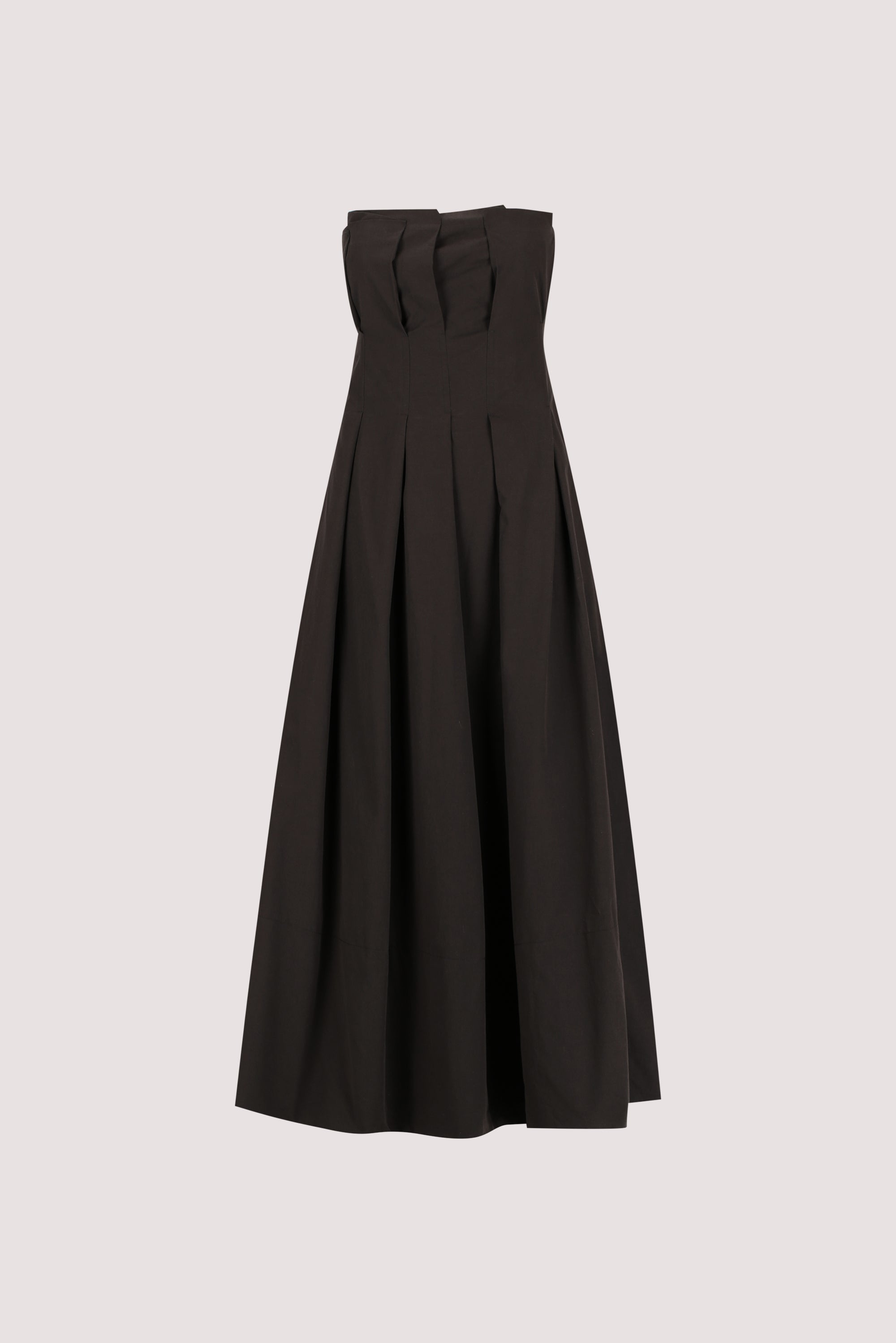 LILLY BLACK COTTON STRAPLESS MIDI DRESS