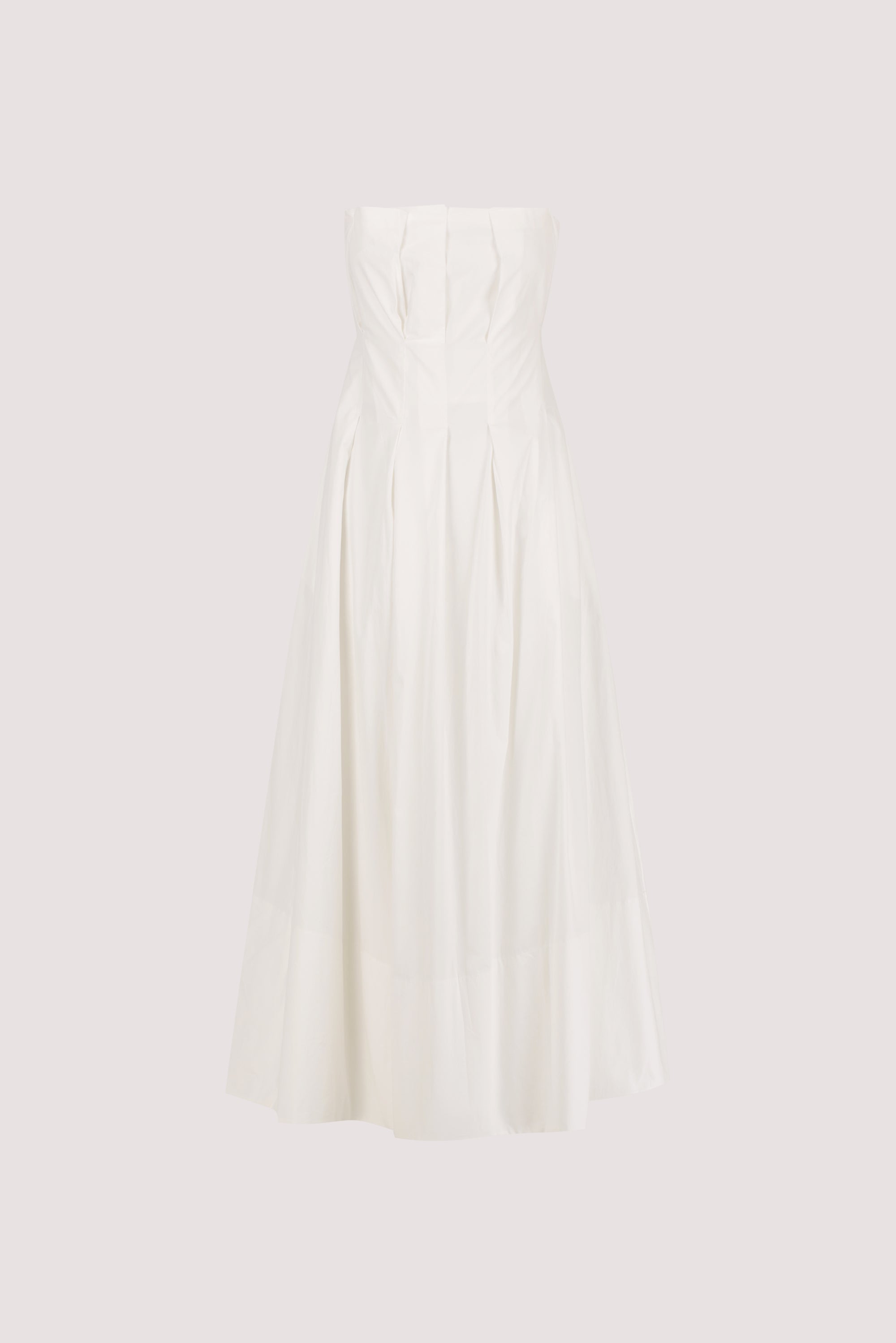 LILLY WHITE COTTON STRAPLESS MIDI DRESS