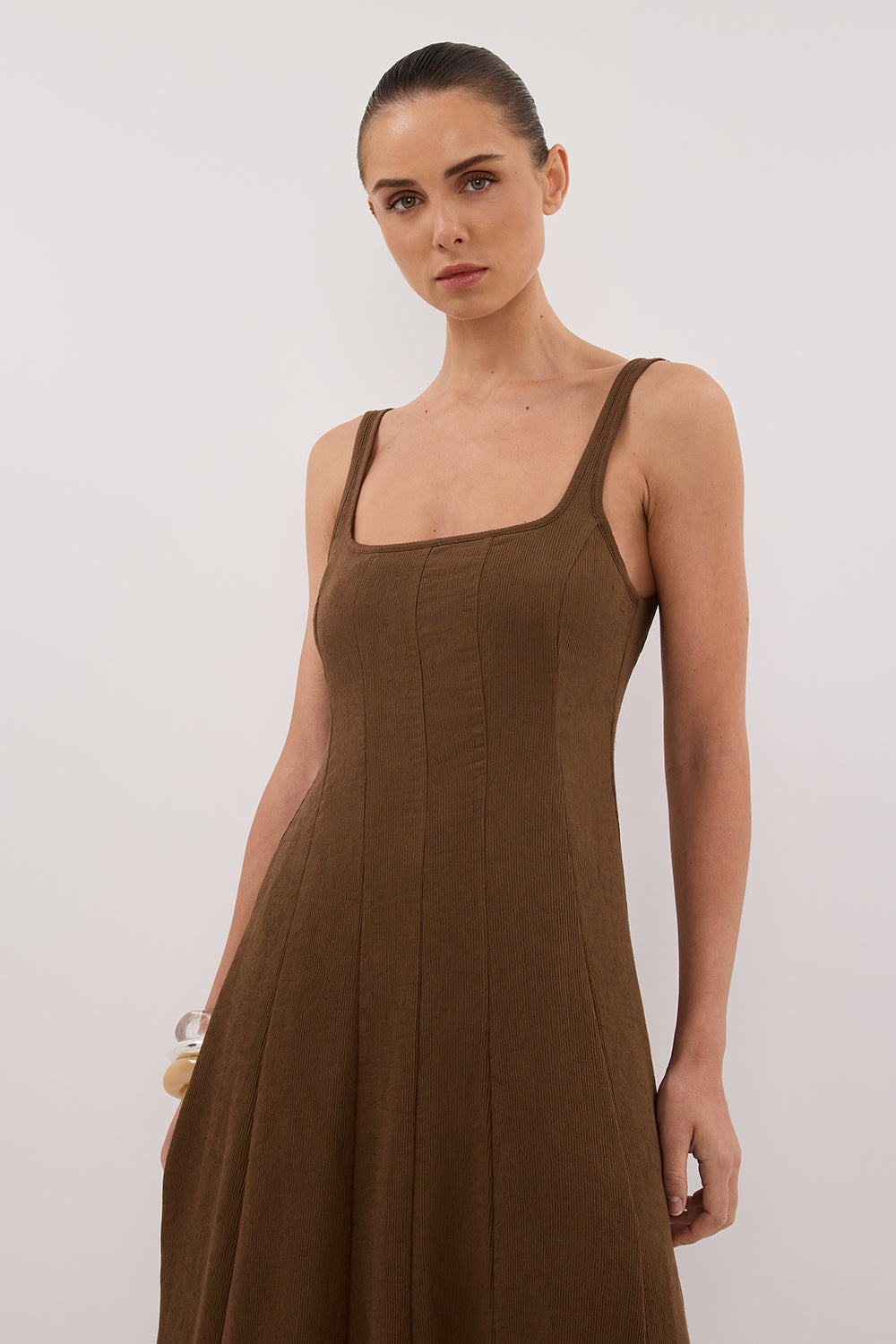 CANNE CHOCOLATE MIDI DRESS