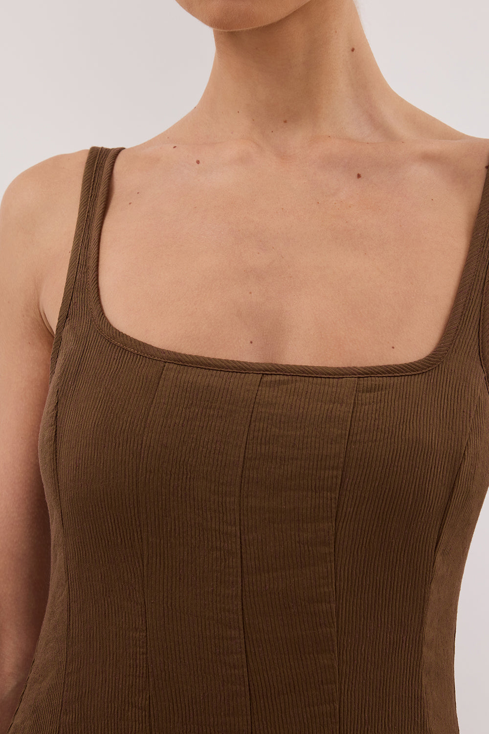 CANNE CHOCOLATE MIDI DRESS