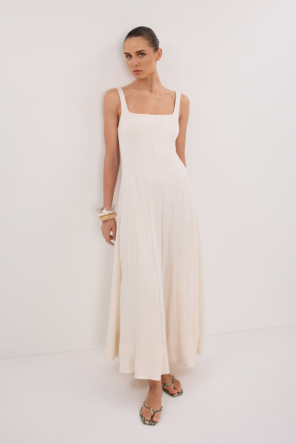 CANNE CREAM MIDI DRESS