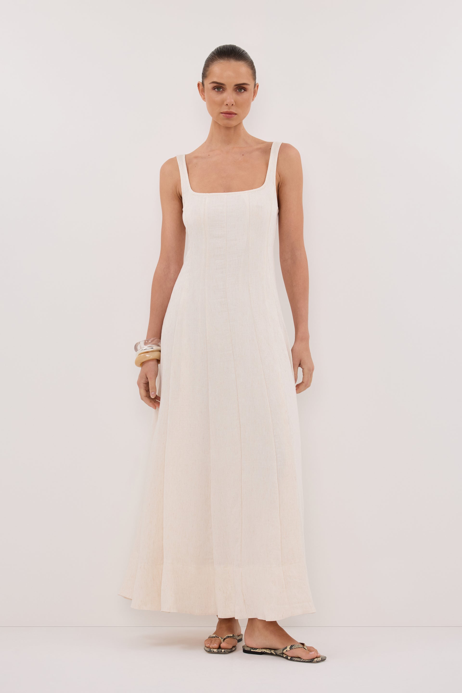 CANNE CREAM MIDI DRESS – DISSH