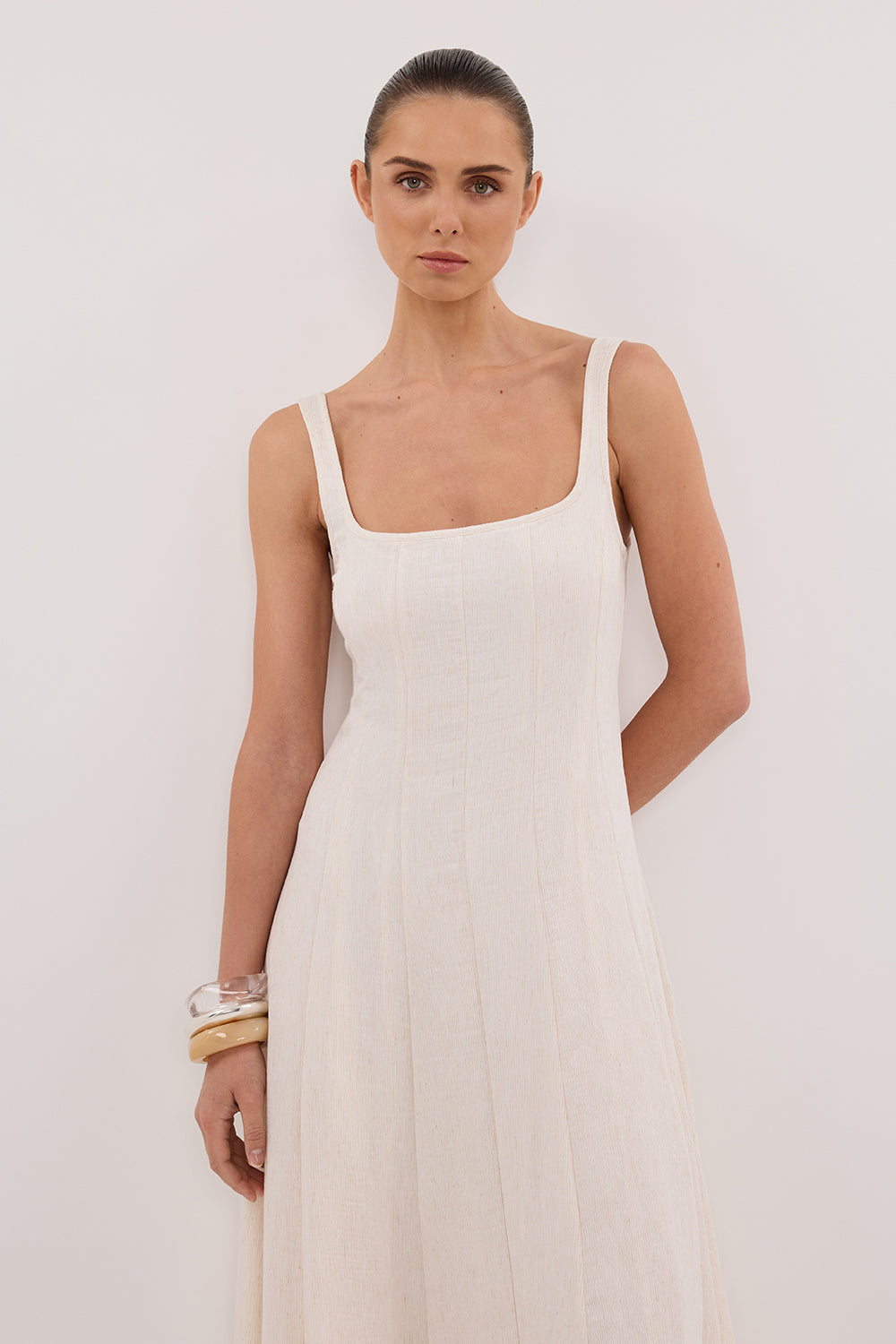 CANNE CREAM MIDI DRESS