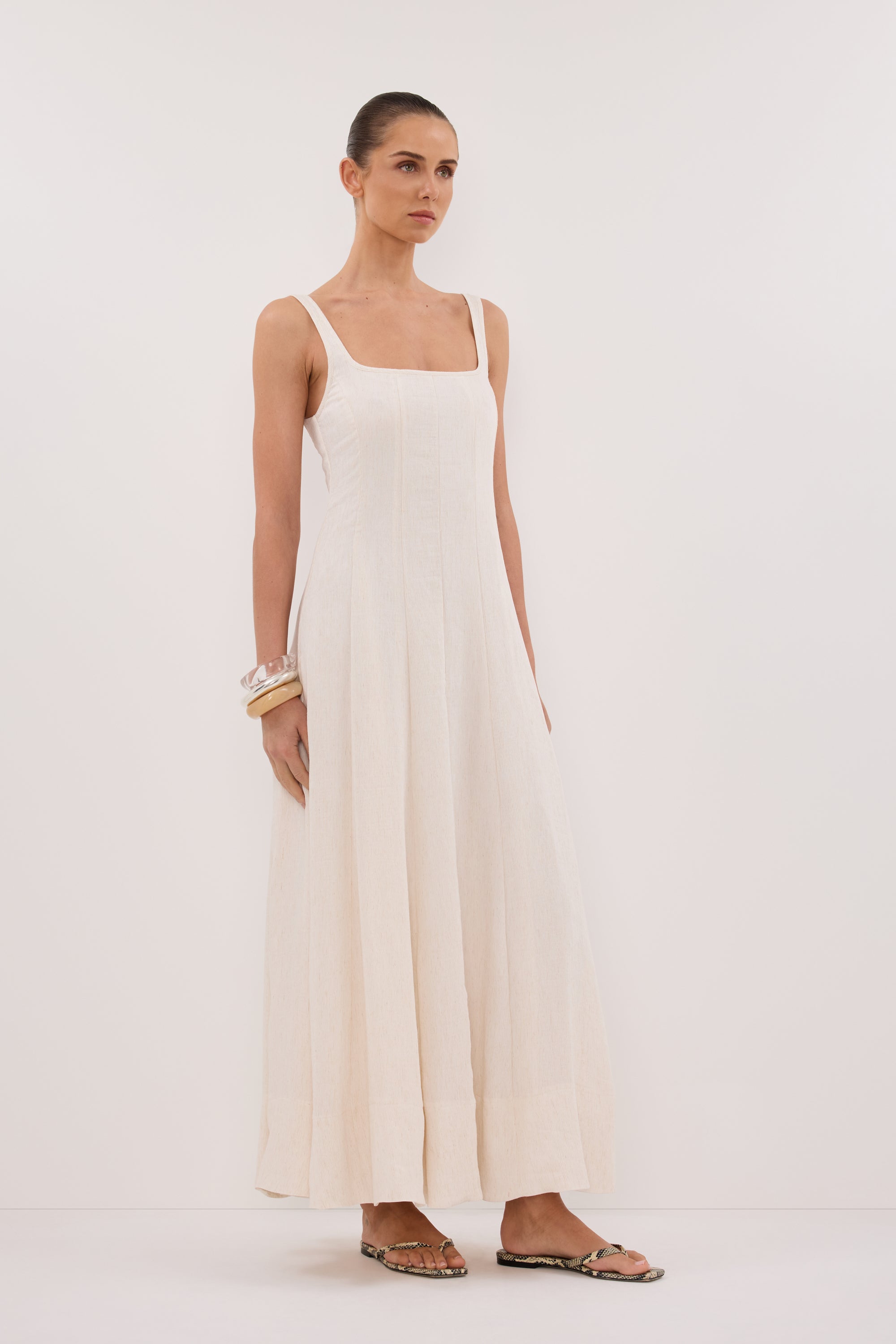CANNE CREAM MIDI DRESS – DISSH