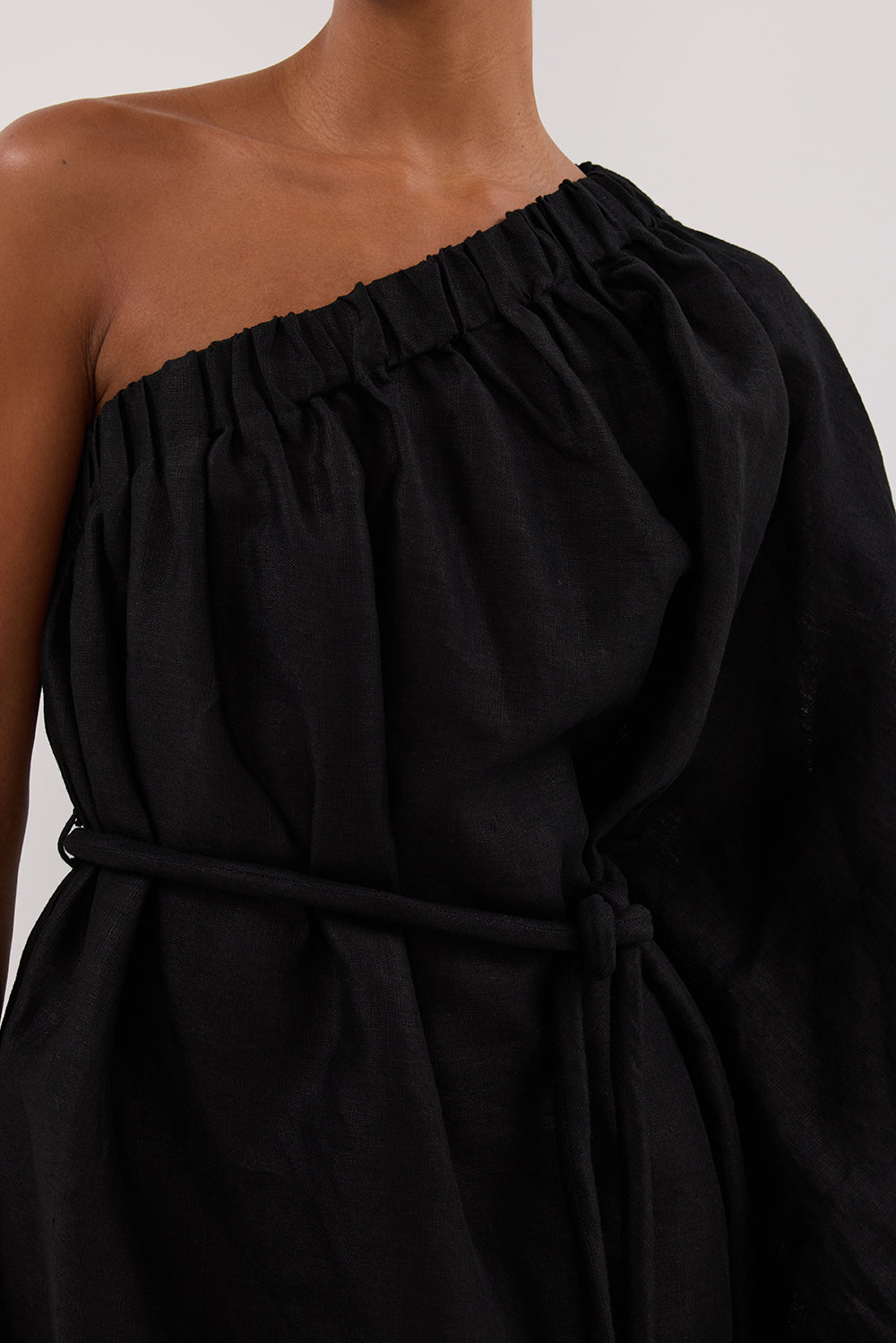 Aurelia Asym Linen Mini Dress in Black By DISSH Aurelia Asym Linen Mini Dress in Black By DISSH