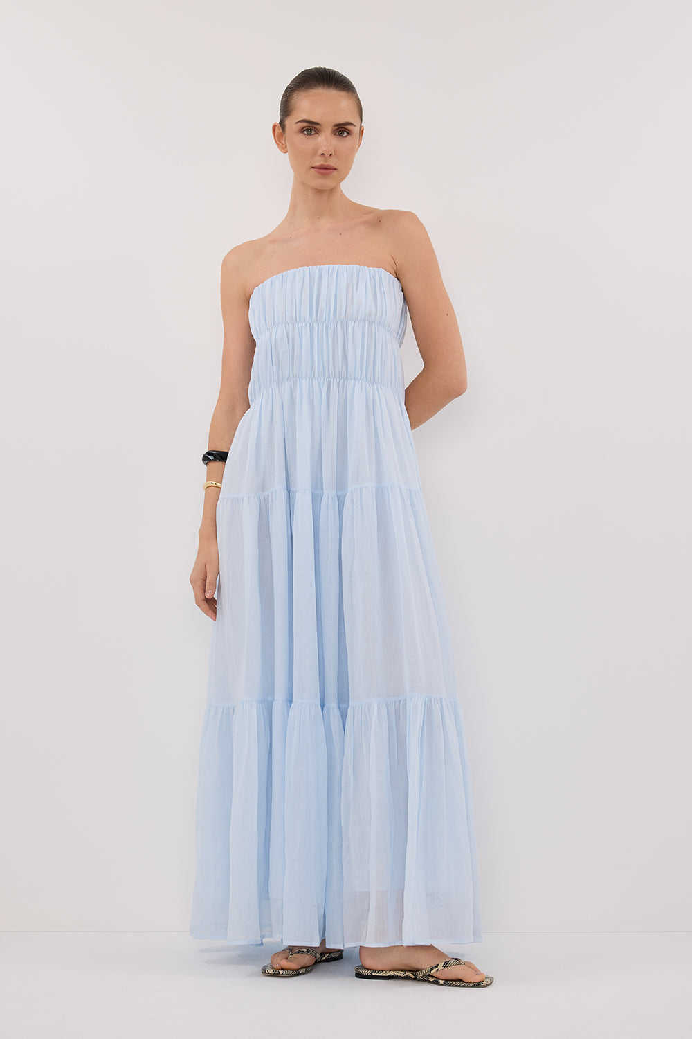 ARTIE CORNFLOWER RAMIE MIDI DRESS – DISSH