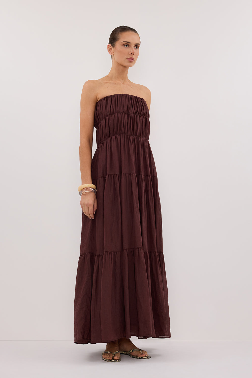 ARTIE WALNUT RAMIE MIDI DRESS ARTIE WALNUT RAMIE MIDI DRESS