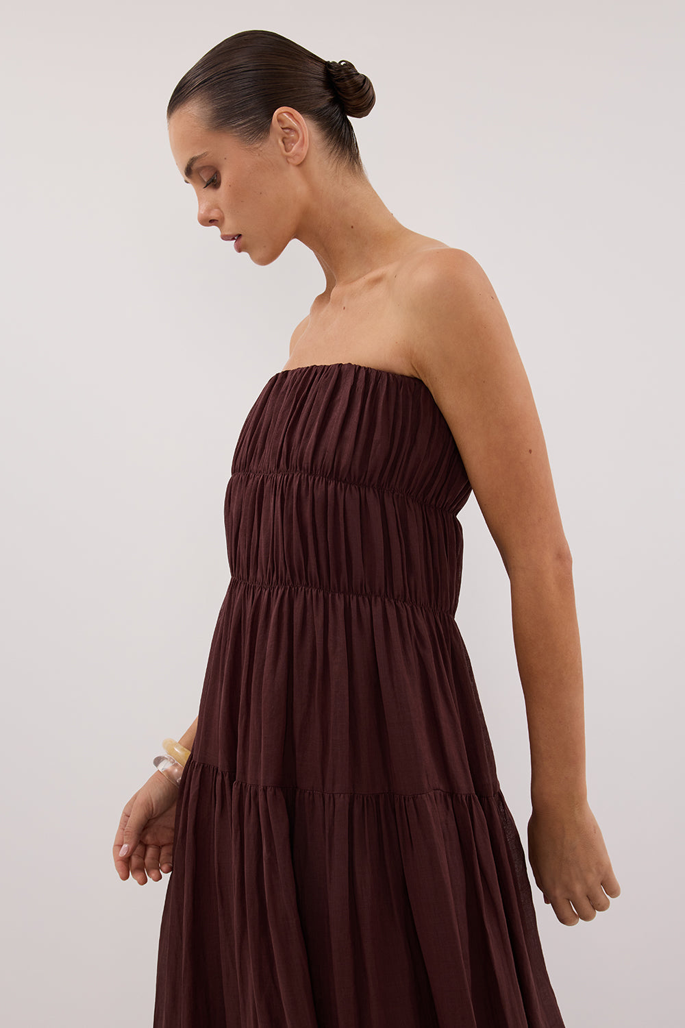 ARTIE WALNUT RAMIE MIDI DRESS