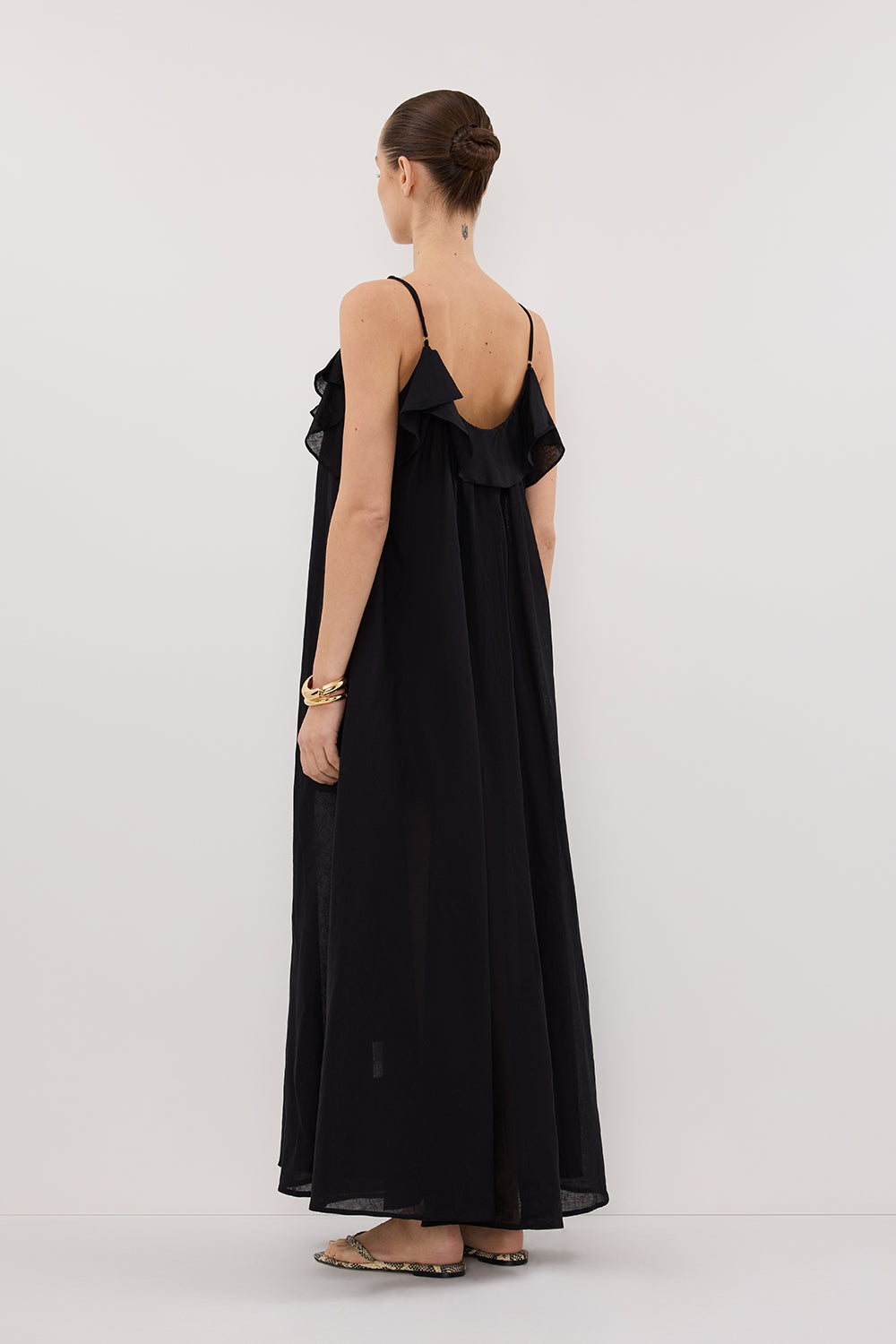 Capri Linen Blend Maxi Dress in Black By DISSH Capri Linen Blend Maxi Dress in Black By DISSH