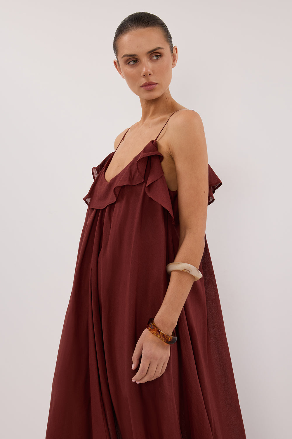 CAPRI SAHARA LINEN BLEND MAXI DRESS