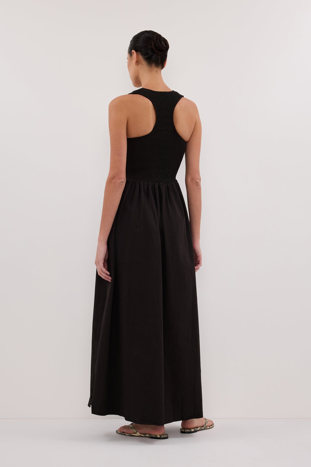 FLORENCE BLACK COTTON MIDI DRESS – DISSH