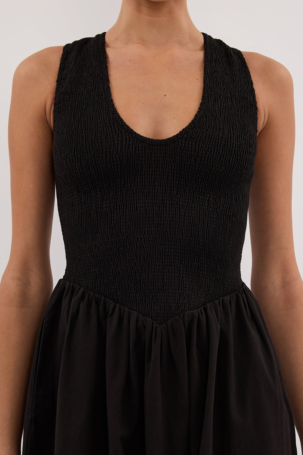 FLORENCE BLACK COTTON MIDI DRESS – DISSH