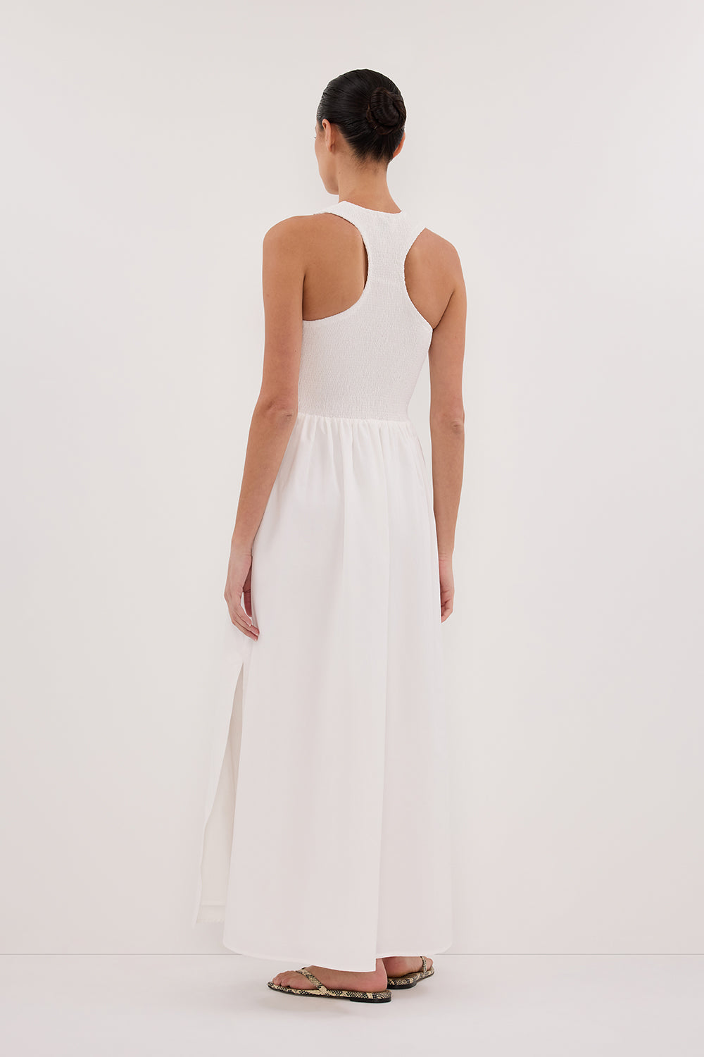 FLORENCE WHITE COTTON MIDI DRESS FLORENCE WHITE COTTON MIDI DRESS