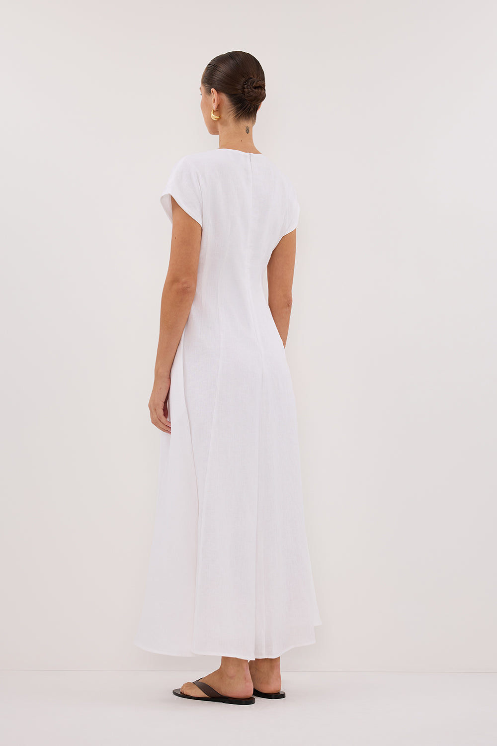 MATISSE WHITE LINEN MIDI DRESS DISSH MATISSE WHITE LINEN MIDI DRESS DISSH