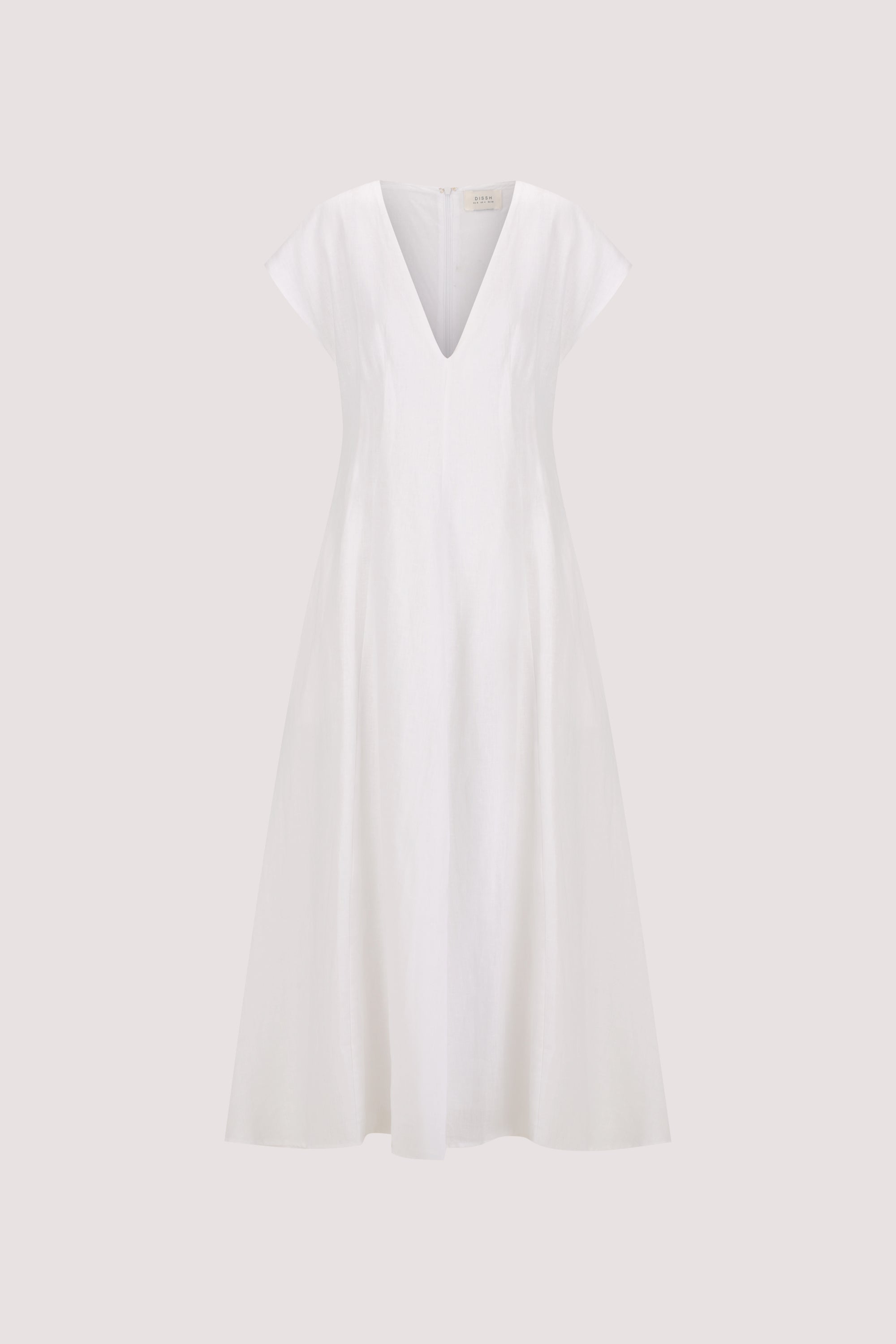 MATISSE WHITE LINEN MIDI DRESS