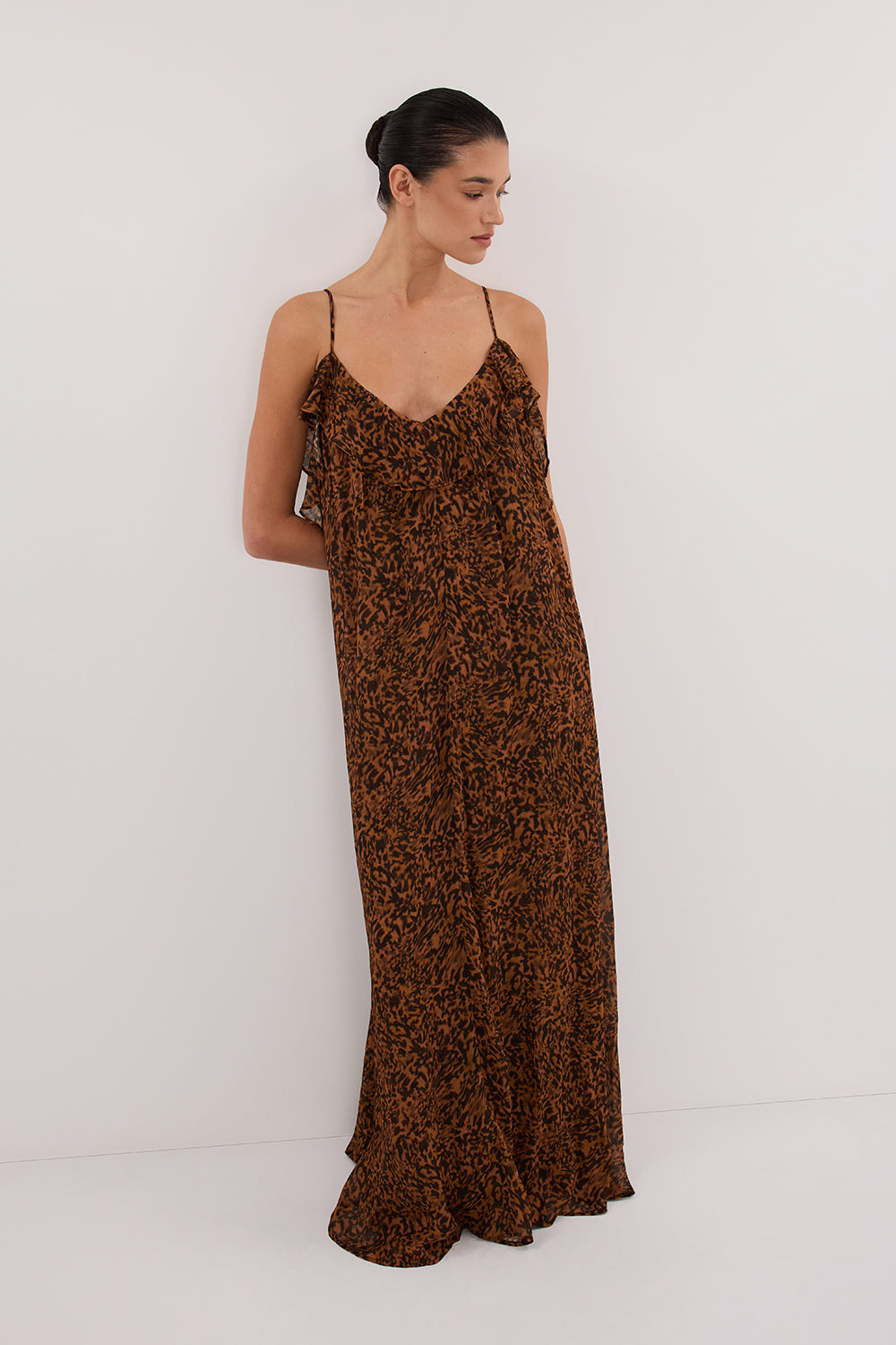 TERRA CAPRI RUST SLEEVELESS MAXI DRESS