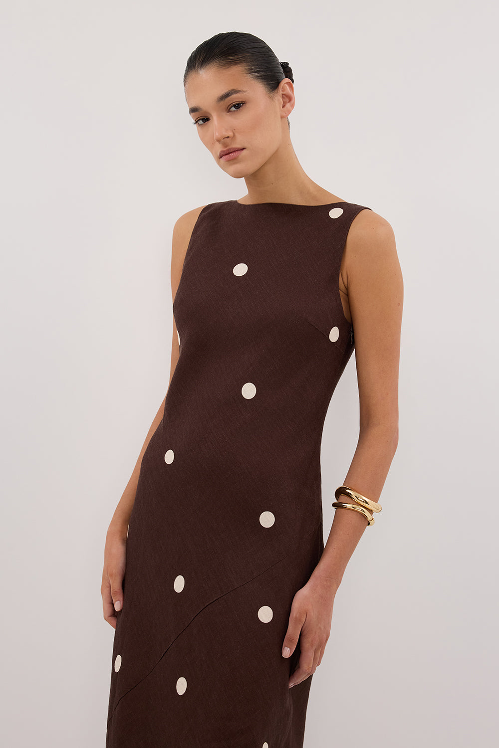 BEVERLY BITTER CHOC SPOT MIDI DRESS BEVERLY BITTER CHOC SPOT MIDI DRESS