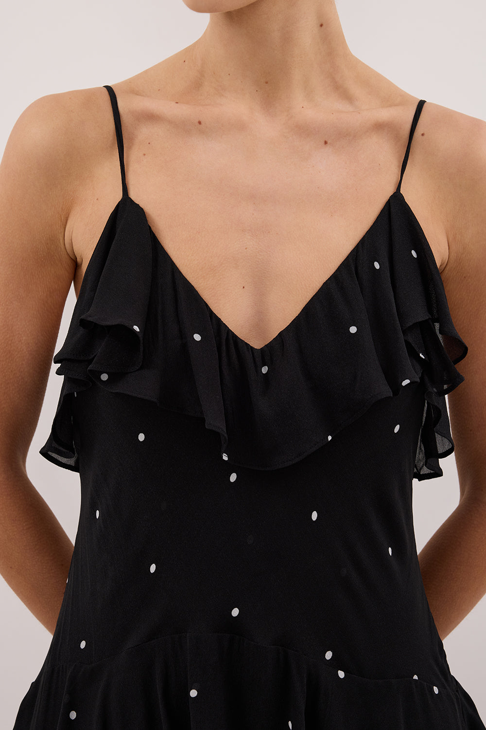 MELROSE BLACK SPOT MAXI DRESS