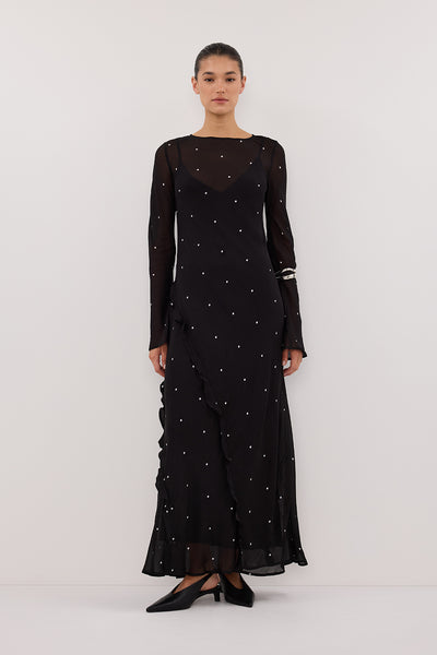 MELROSE BLACK SLEEVE MAXI DRESS – DISSH