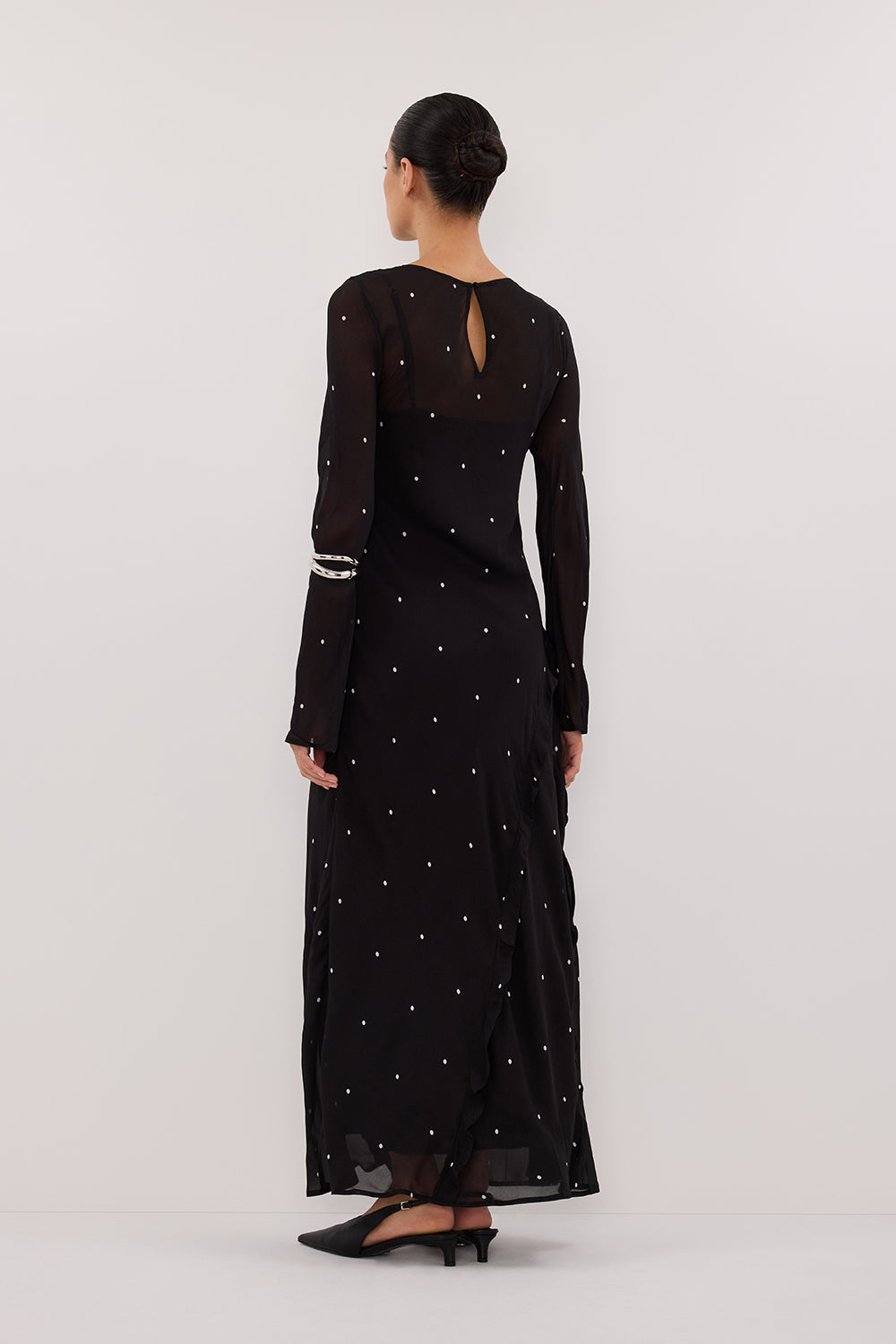 MELROSE BLACK SLEEVE MAXI DRESS – DISSH