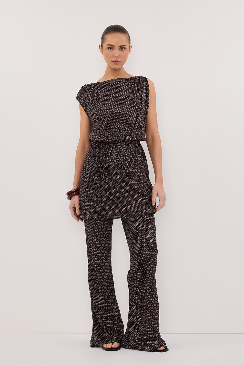 TIA CHOC MICRO CHECK GGT MINI DRESS  DISSH
