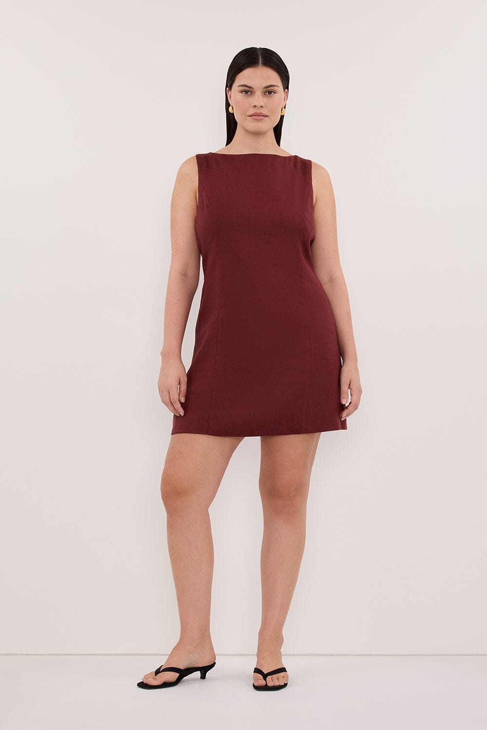 LACY SAHARA SLEEVELESS LINEN MINI DRESS