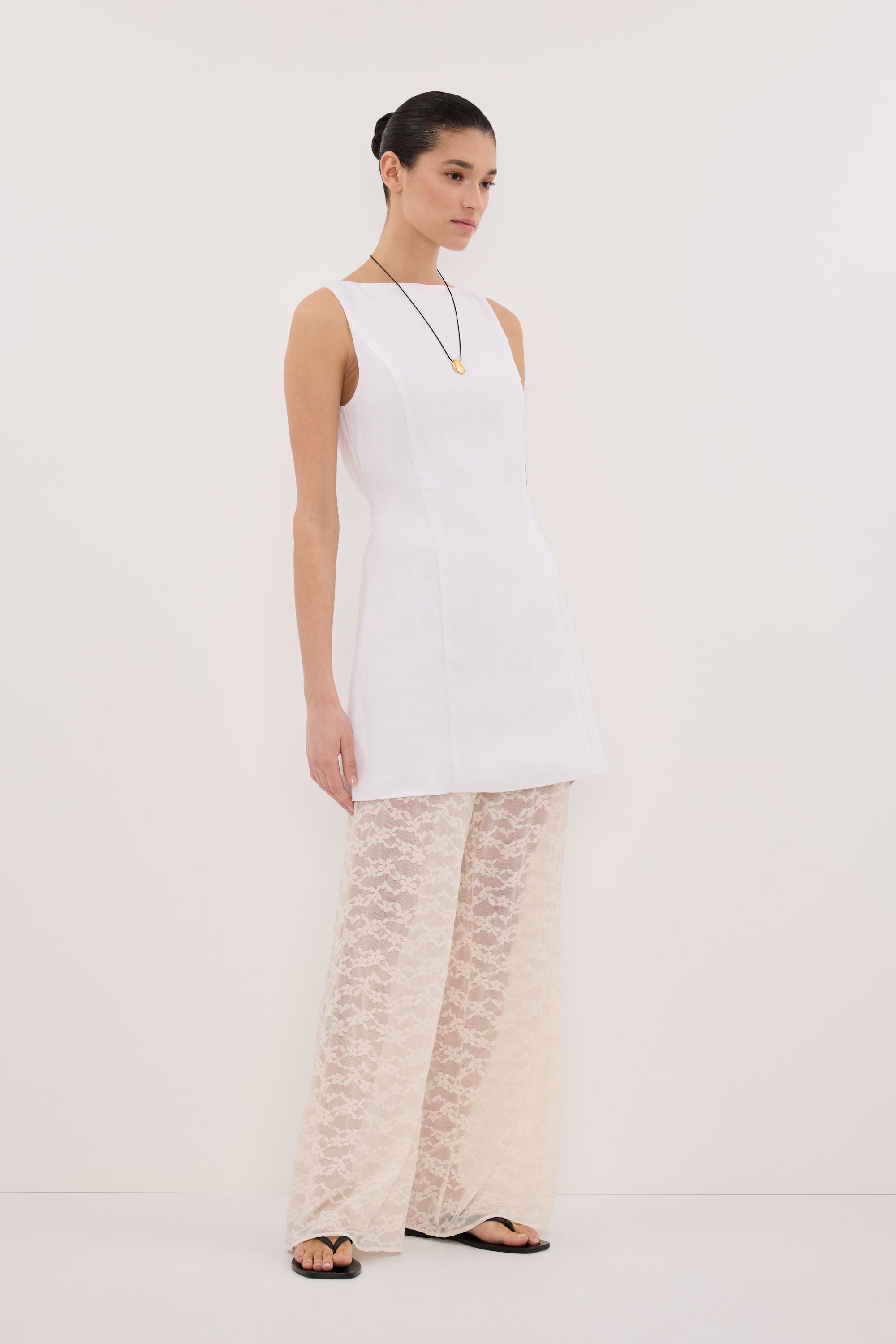 LACY WHITE LINEN MINI DRESS – DISSH LACY WHITE LINEN MINI DRESS – DISSH