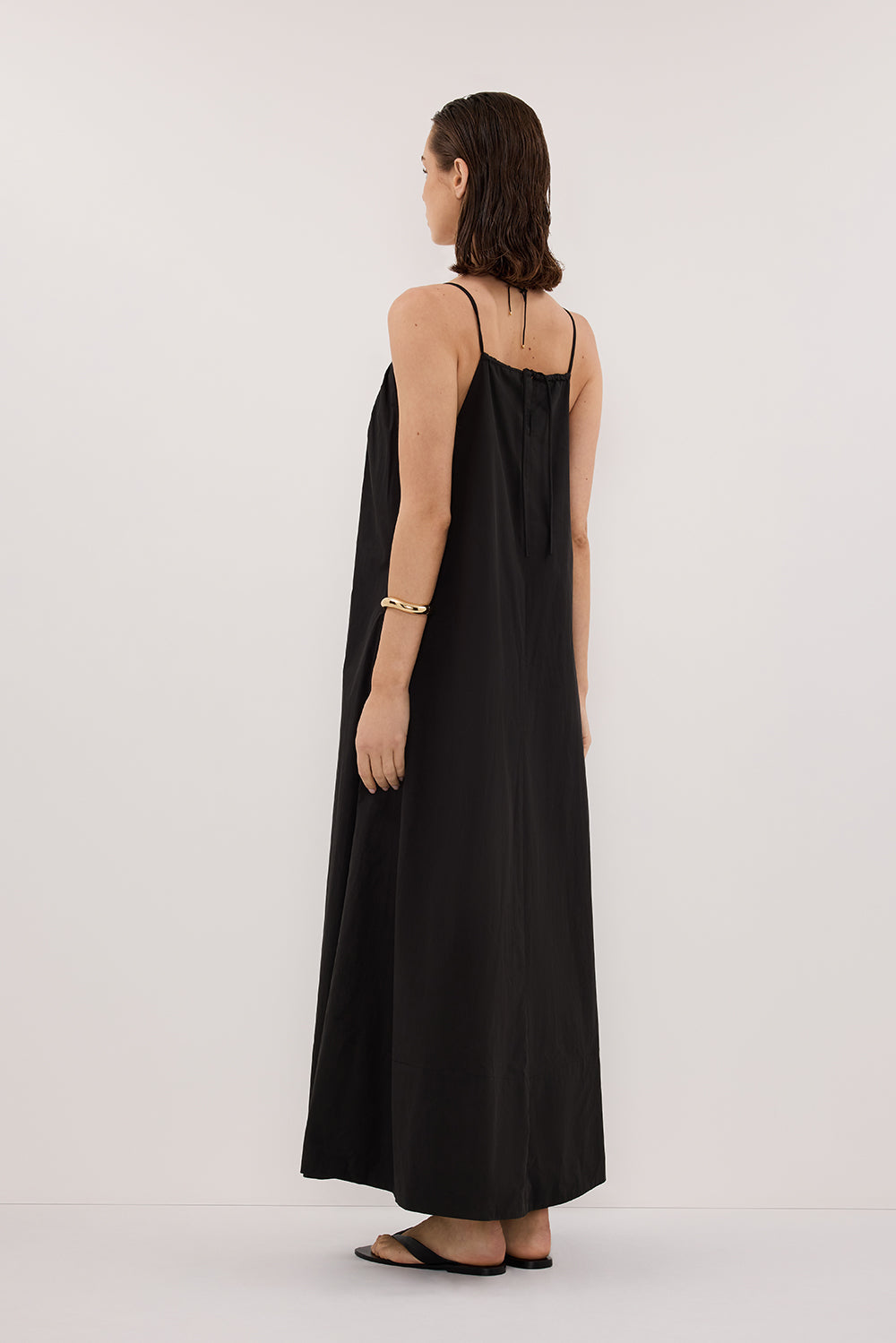 Liana Sleeveless Poplin Tent Midi Dress in Black By DISSH Liana Sleeveless Poplin Tent Midi Dress in Black By DISSH
