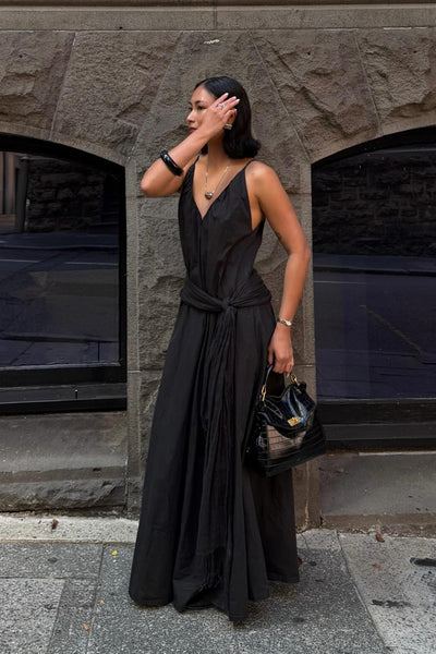 LIANA BLACK POPLIN TENT DRESS – DISSH