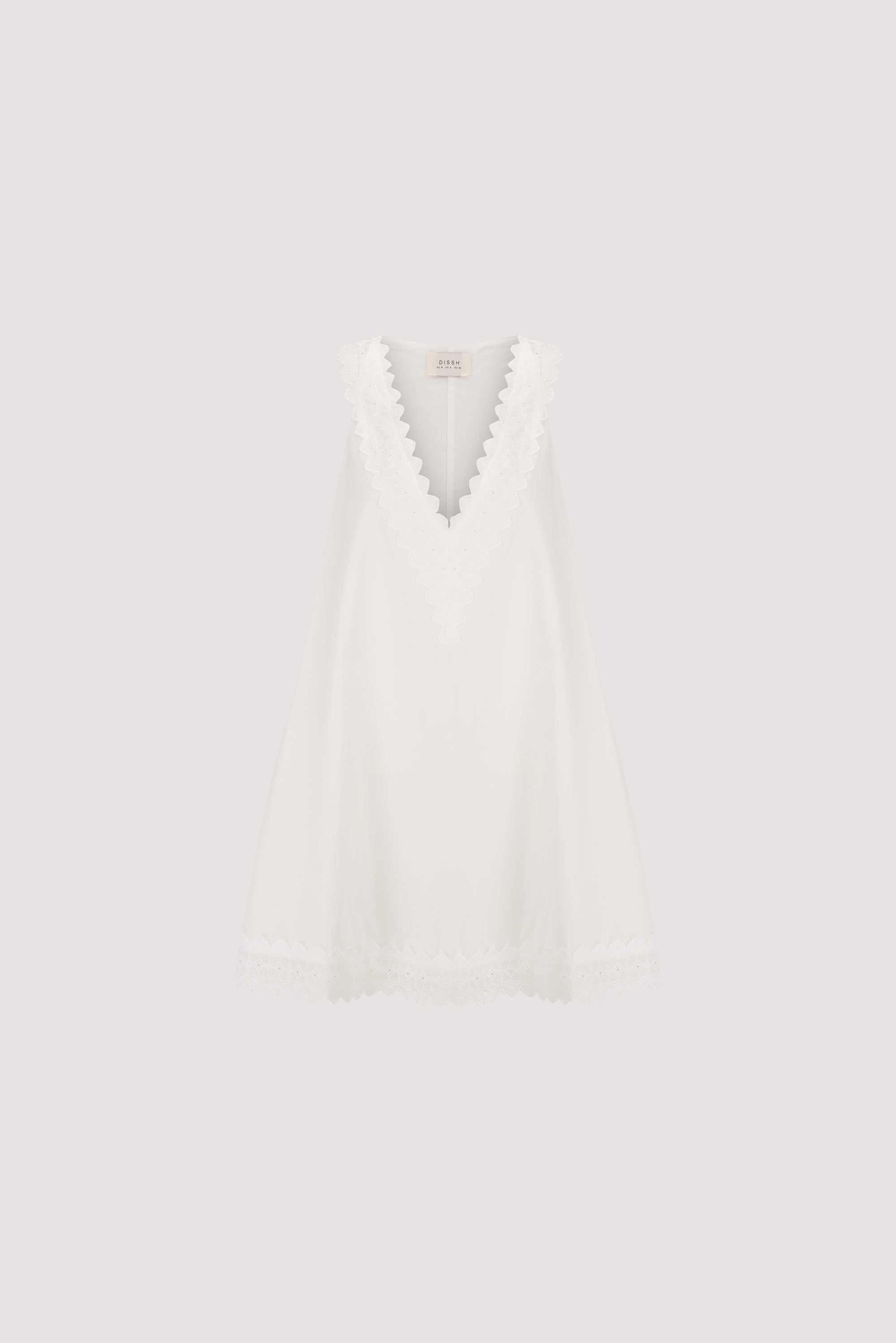 Annabel Sleeveless V Neck Mini Dress in White By DISSH Annabel Sleeveless V Neck Mini Dress in White By DISSH