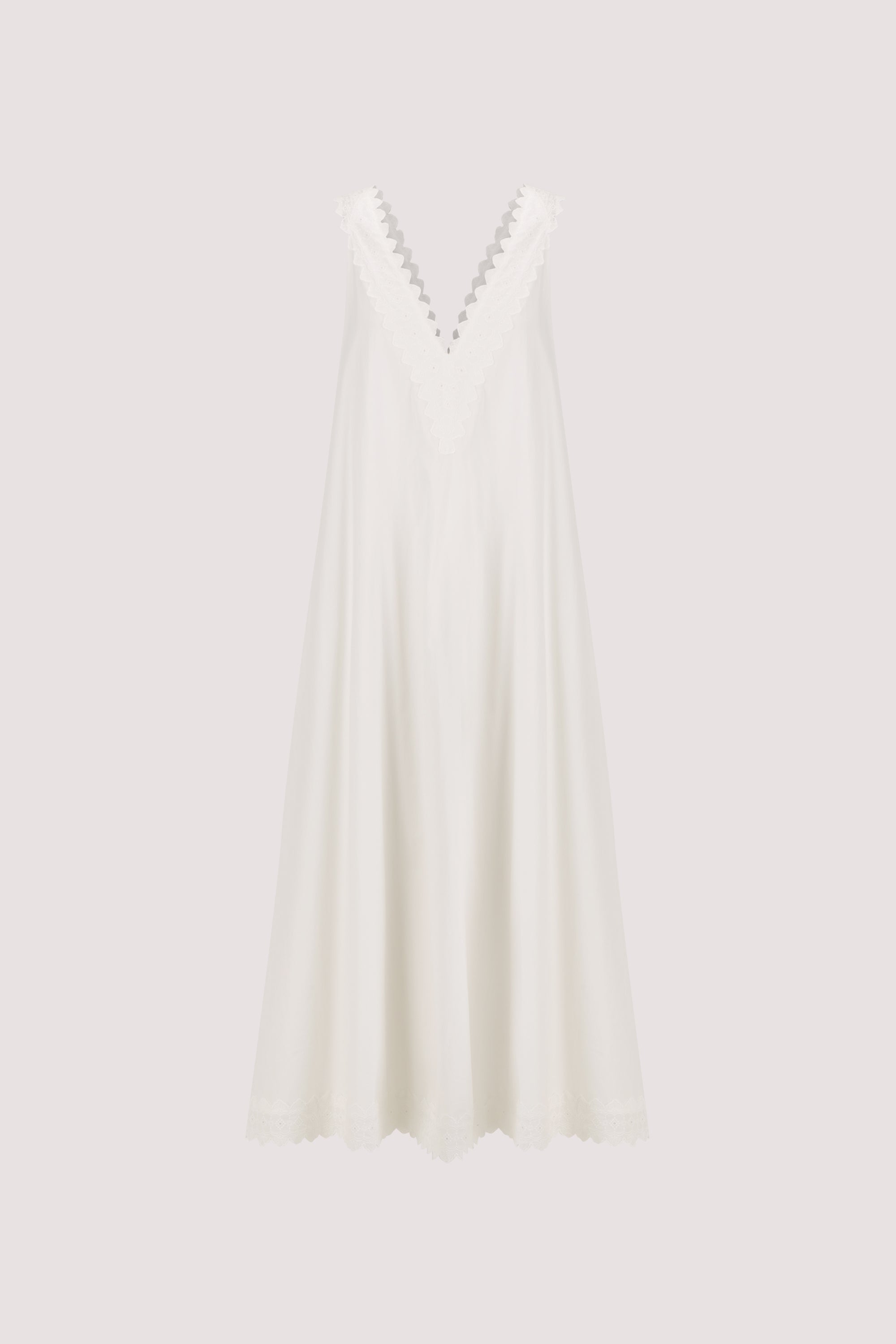 Annabel Sleeveless V Neck Midi Dress in White By DISSH Annabel Sleeveless V Neck Midi Dress in White By DISSH