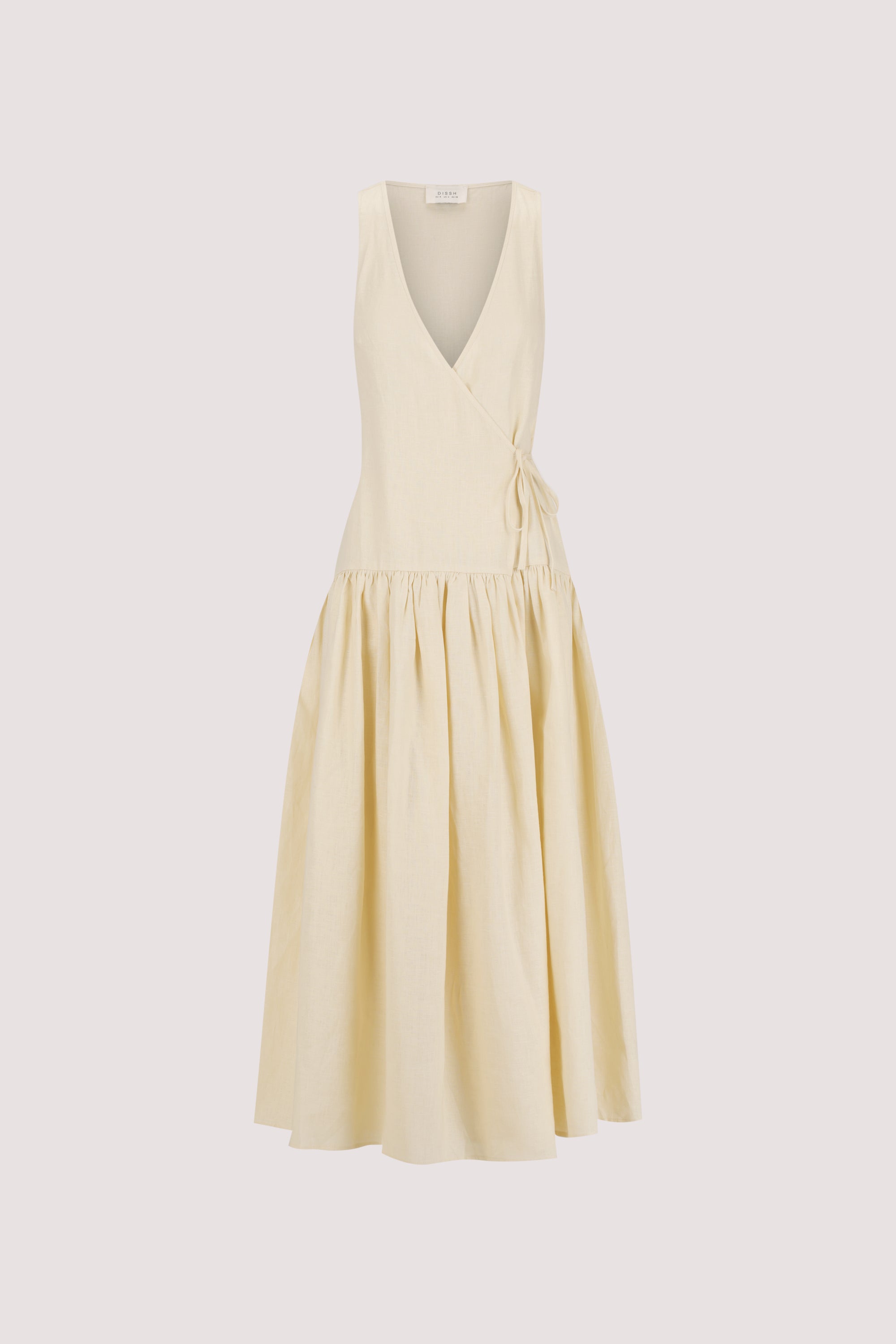 ILIO STRAW LINEN WRAP MIDI DRESS ILIO STRAW LINEN WRAP MIDI DRESS