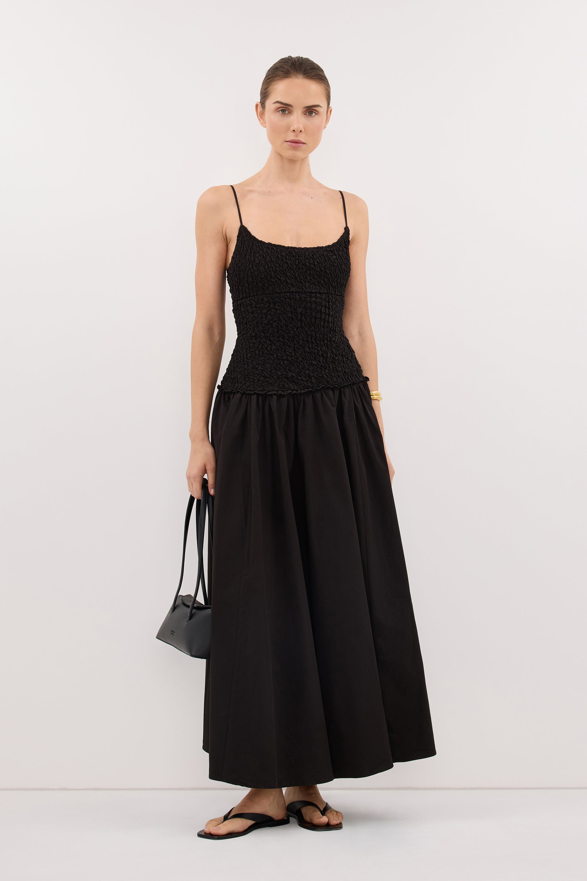 IZAIAH BLACK POPLIN DRESS – DISSH