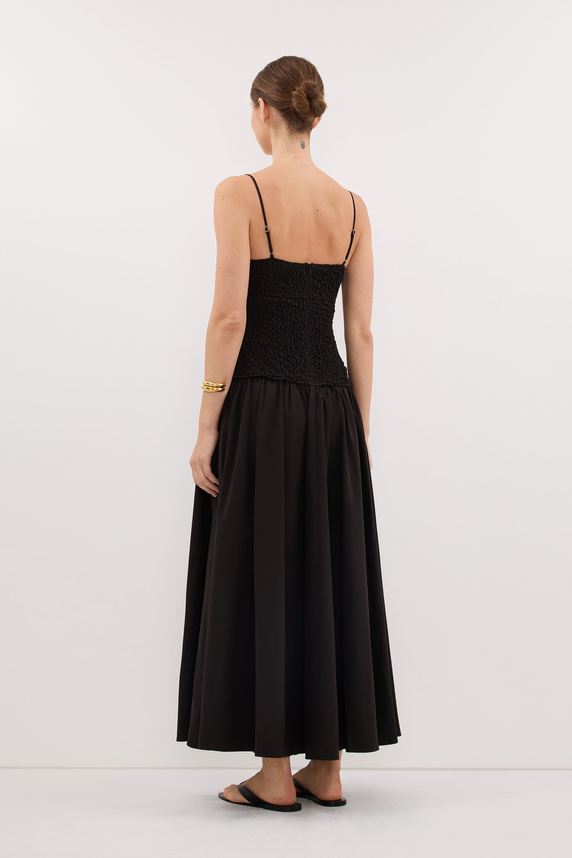 IZAIAH BLACK POPLIN DRESS – DISSH