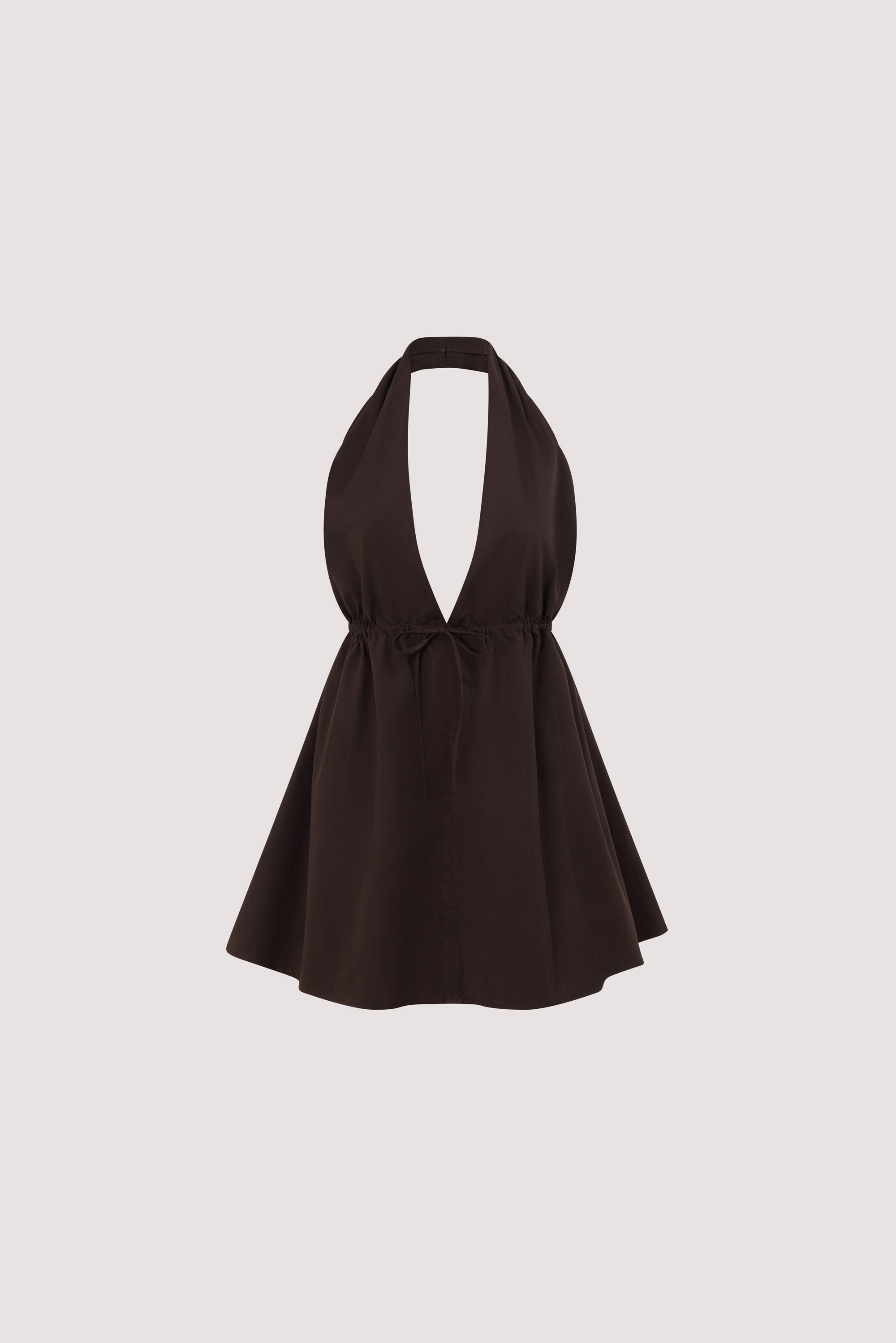 TAMMY BURNT CHOC COTTON MINI DRESS