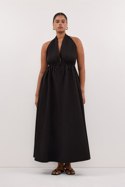 Tammy Sleeveless Cotton Midi Dress in Black By DISSH