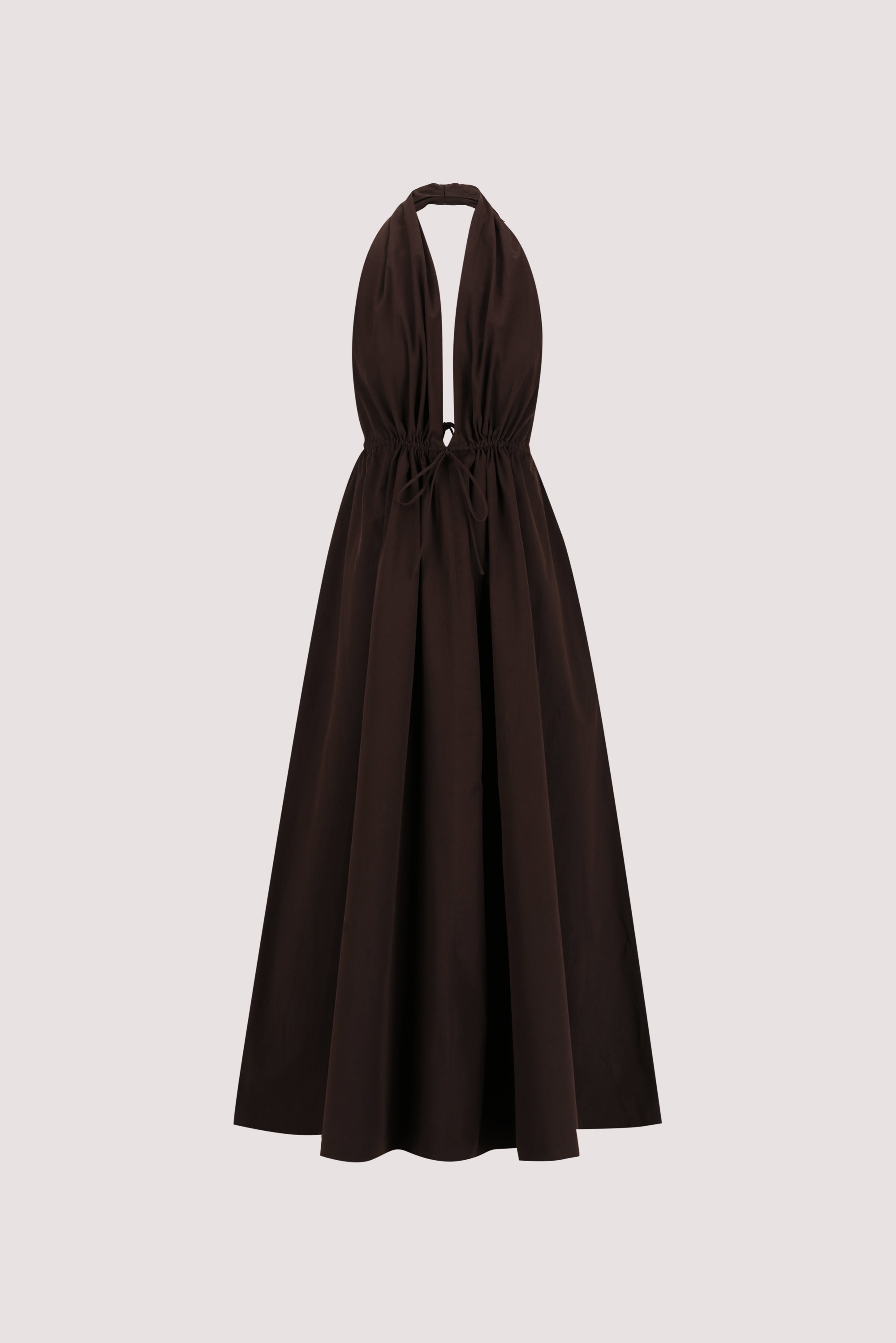 TAMMY BURNT CHOC SLEEVELESS COTTON MIDI DRESS