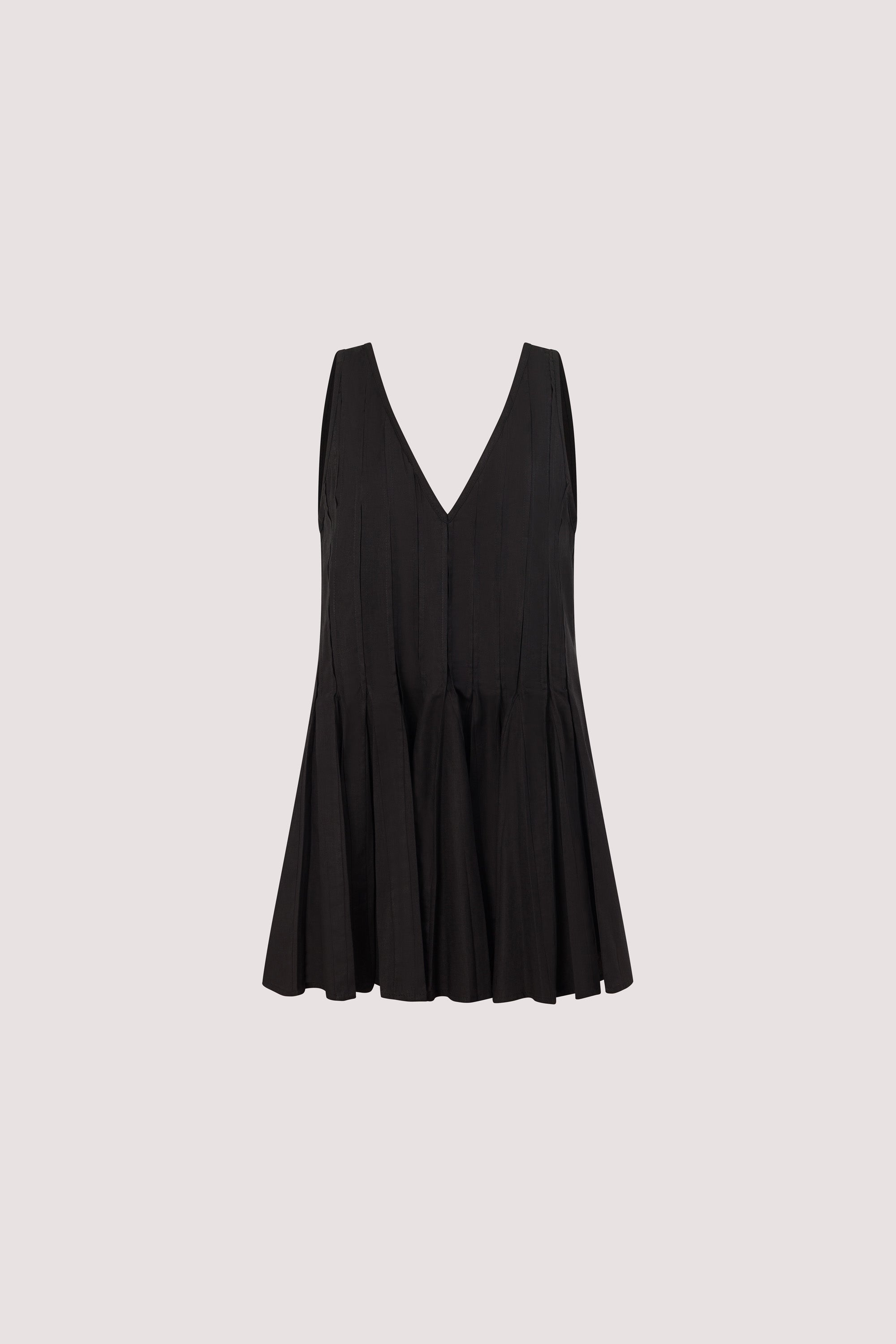 linen blend godet mini dress Pixie Linen Mini Godet Dress in Black By DISSH
