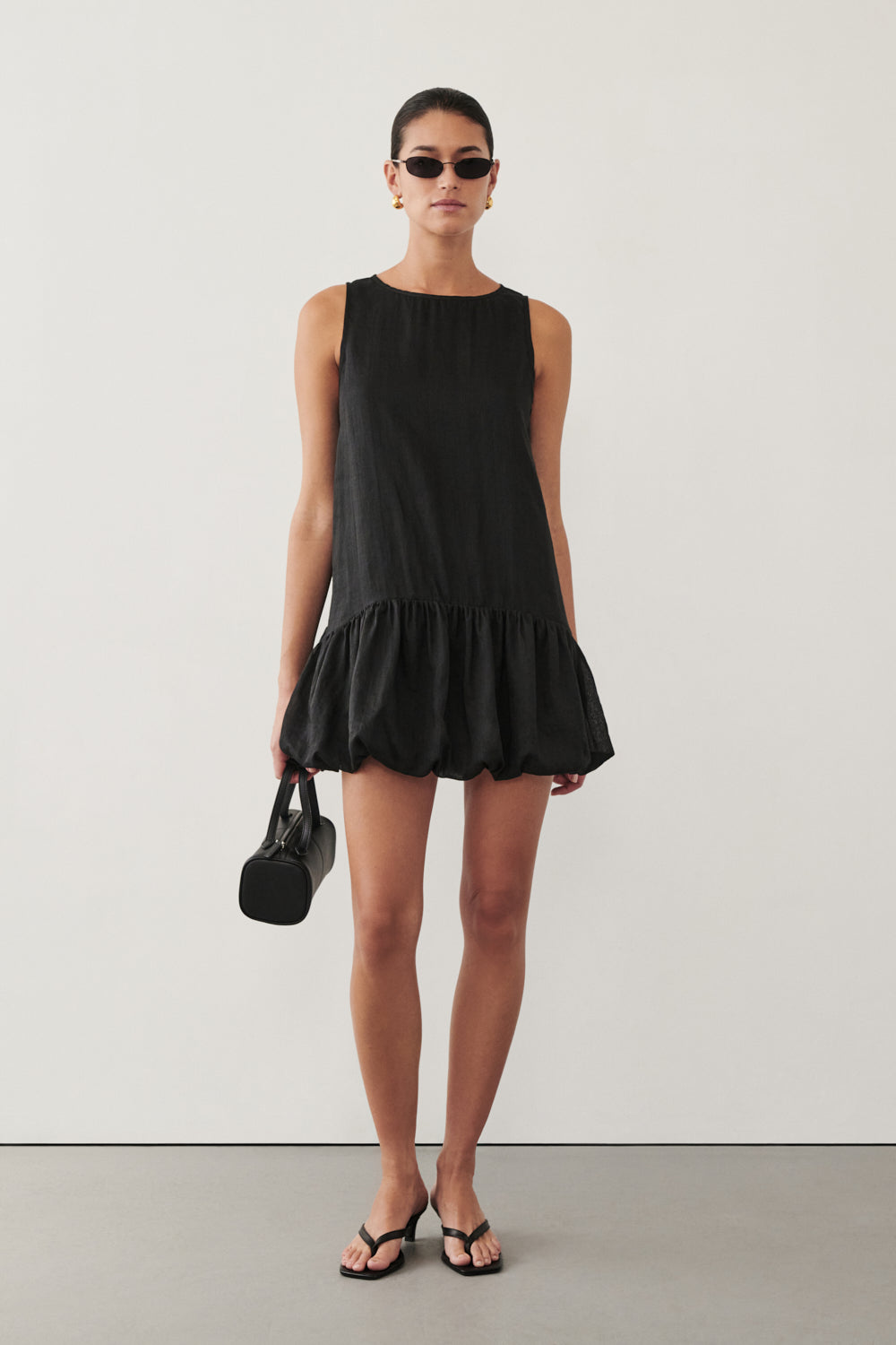 ARLO BLACK RAMIE BUBBLE MINI DRESS