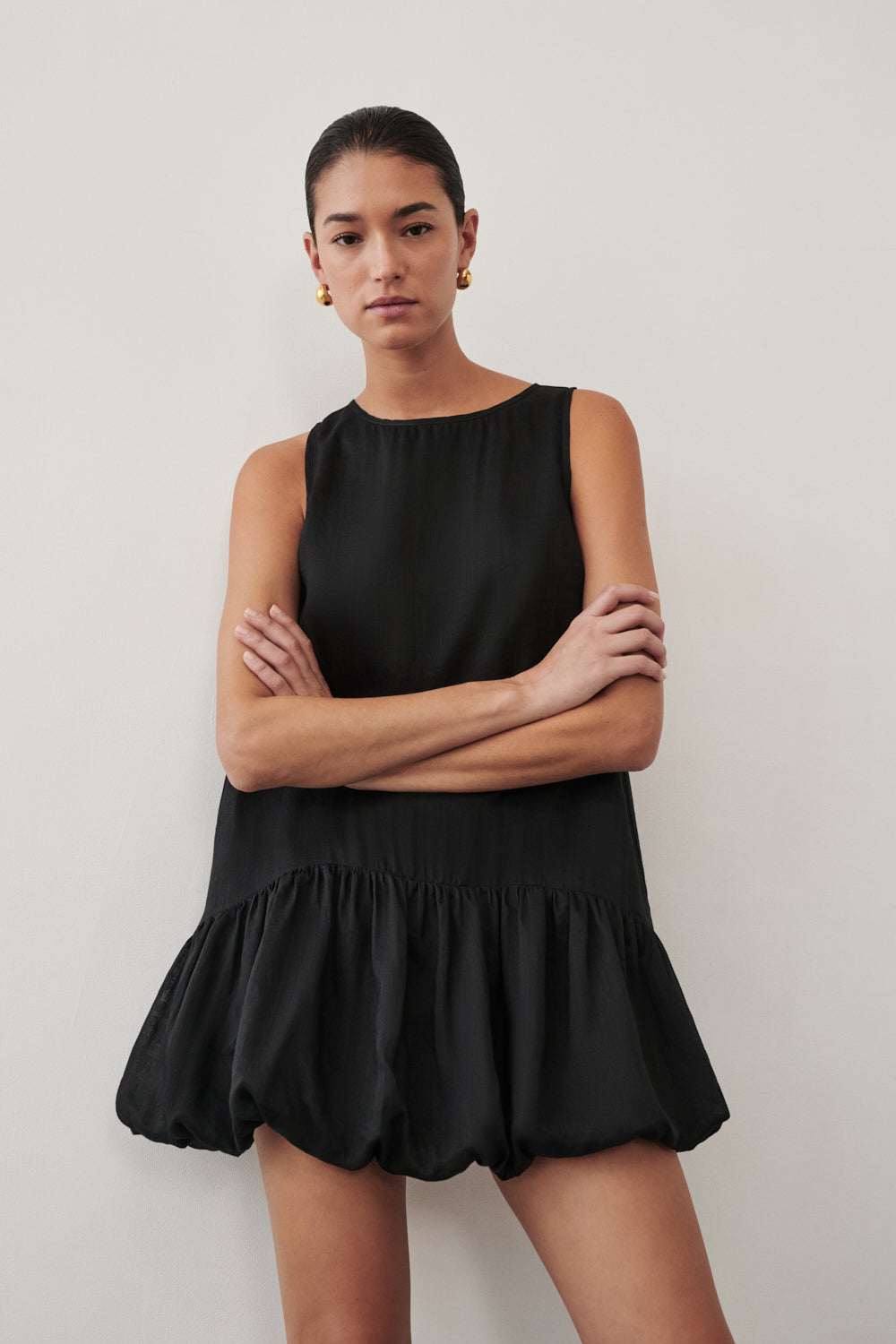 ARLO BLACK RAMIE BUBBLE MINI DRESS