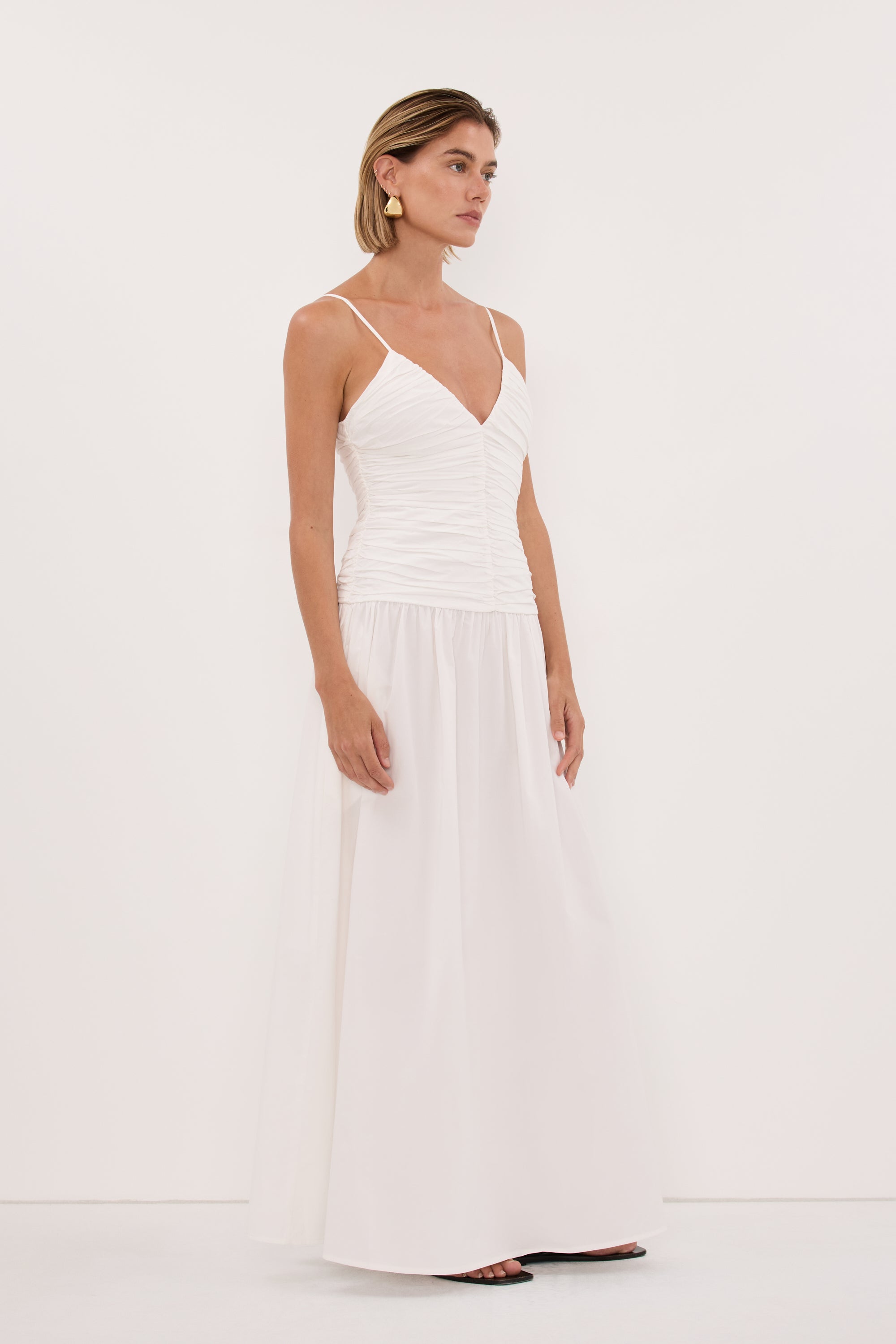 dissh white midi dress ELLISON WHITE STRAPLESS MIDI DRESS DISSH