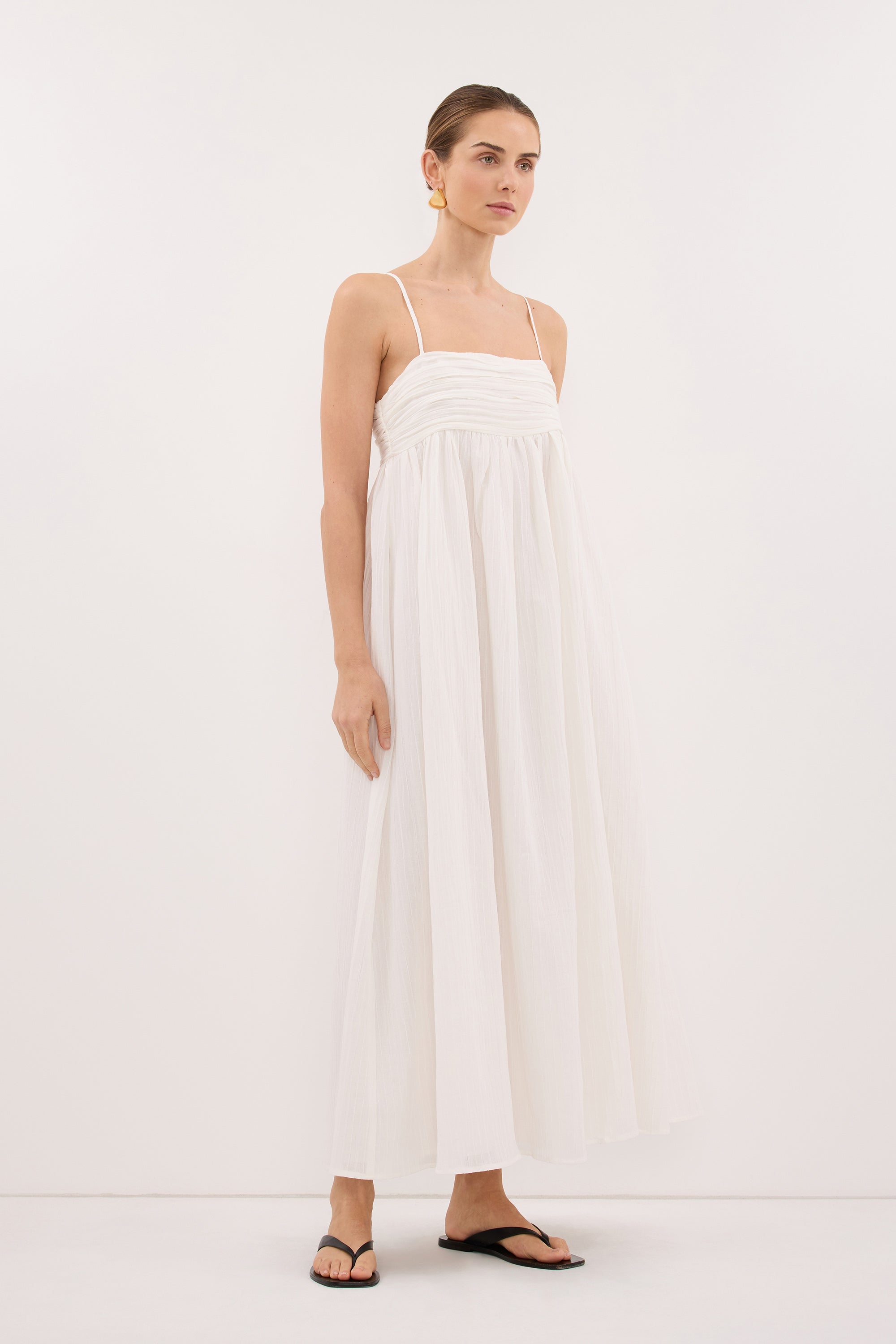 CASEY IVORY CRINKLE RAMIE DRESS  DISSH