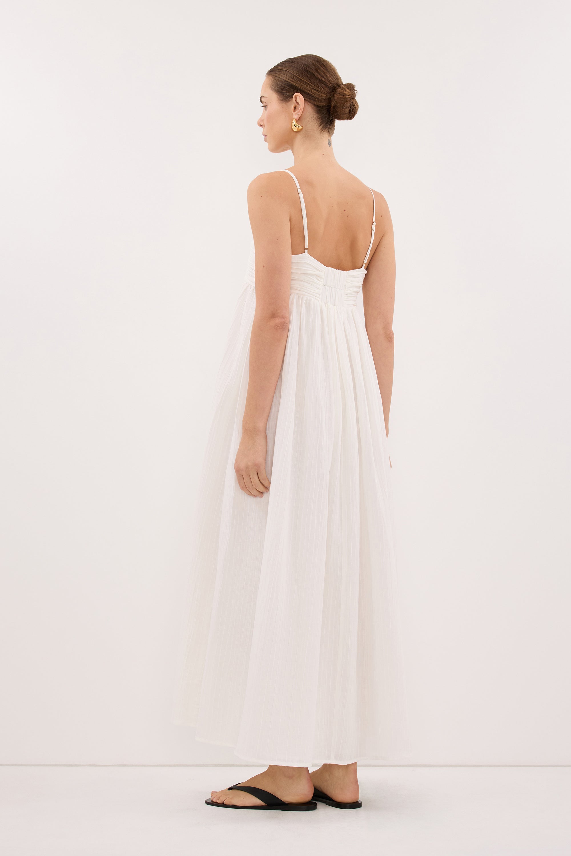 CASEY IVORY CRINKLE RAMIE MIDI DRESS - 2 / IVORY CASEY IVORY CRINKLE RAMIE MIDI DRESS - 2 / IVORY